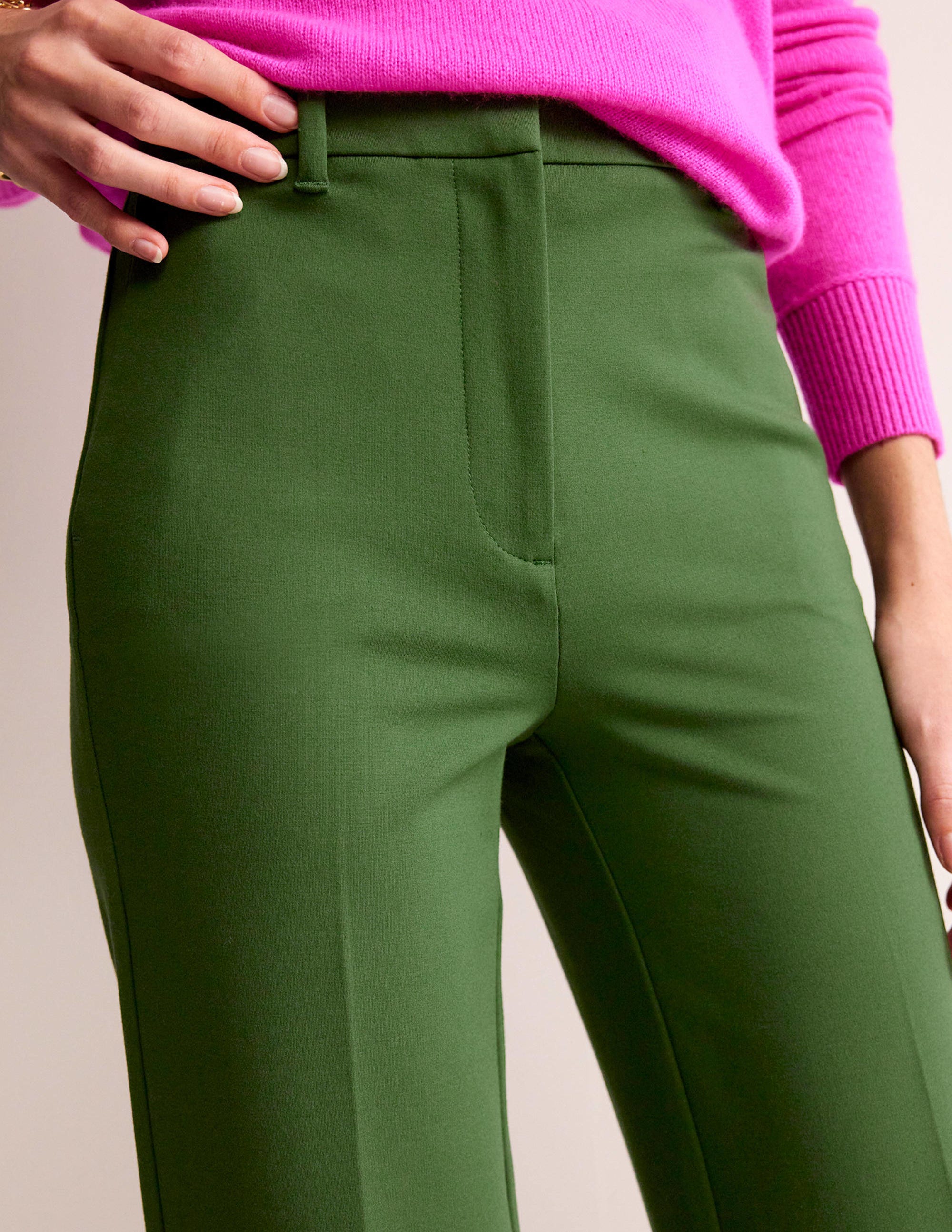 Pantalon Pimlico en point de Rome-Vert hivernal - Image 2