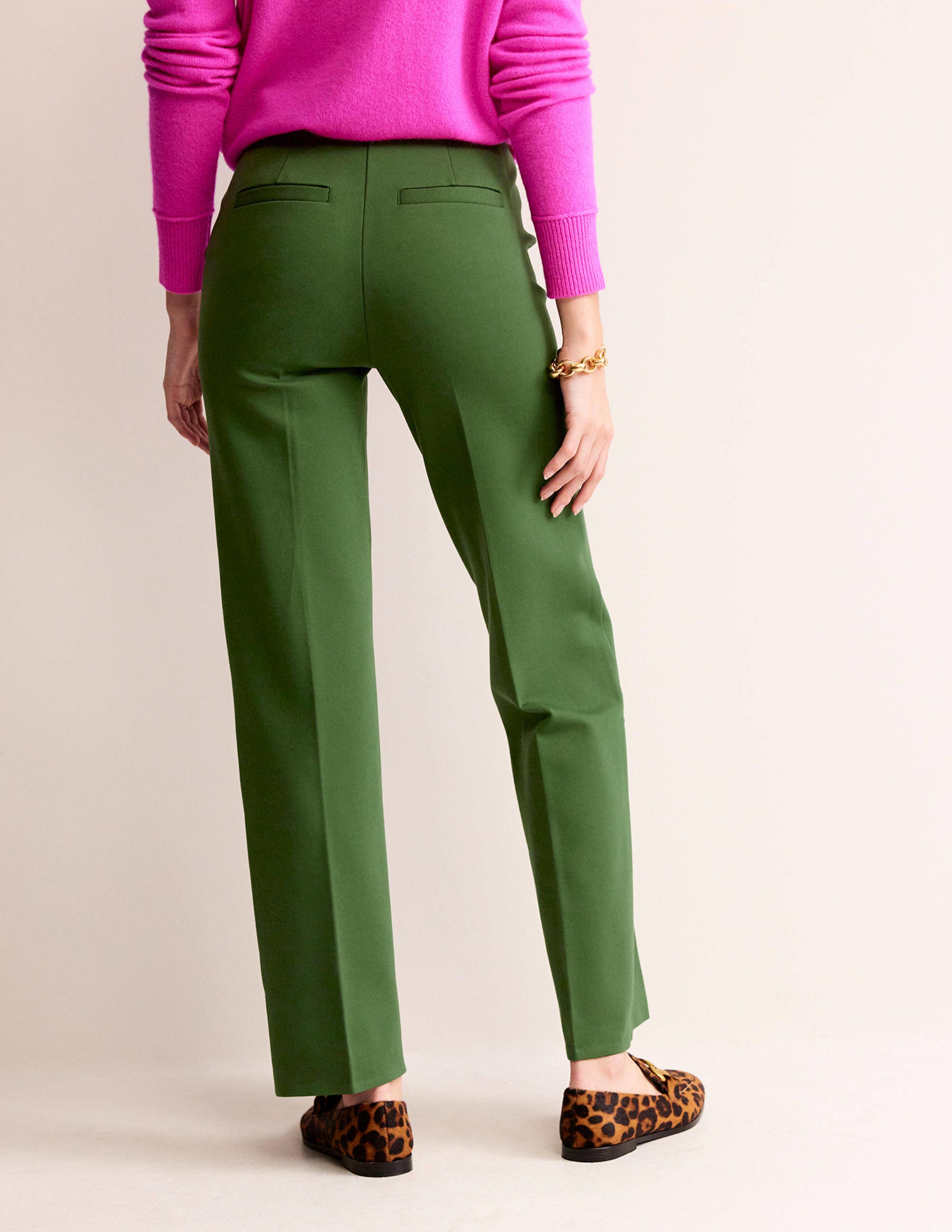 Pantalon Pimlico en point de Rome-Vert hivernal - Image 3