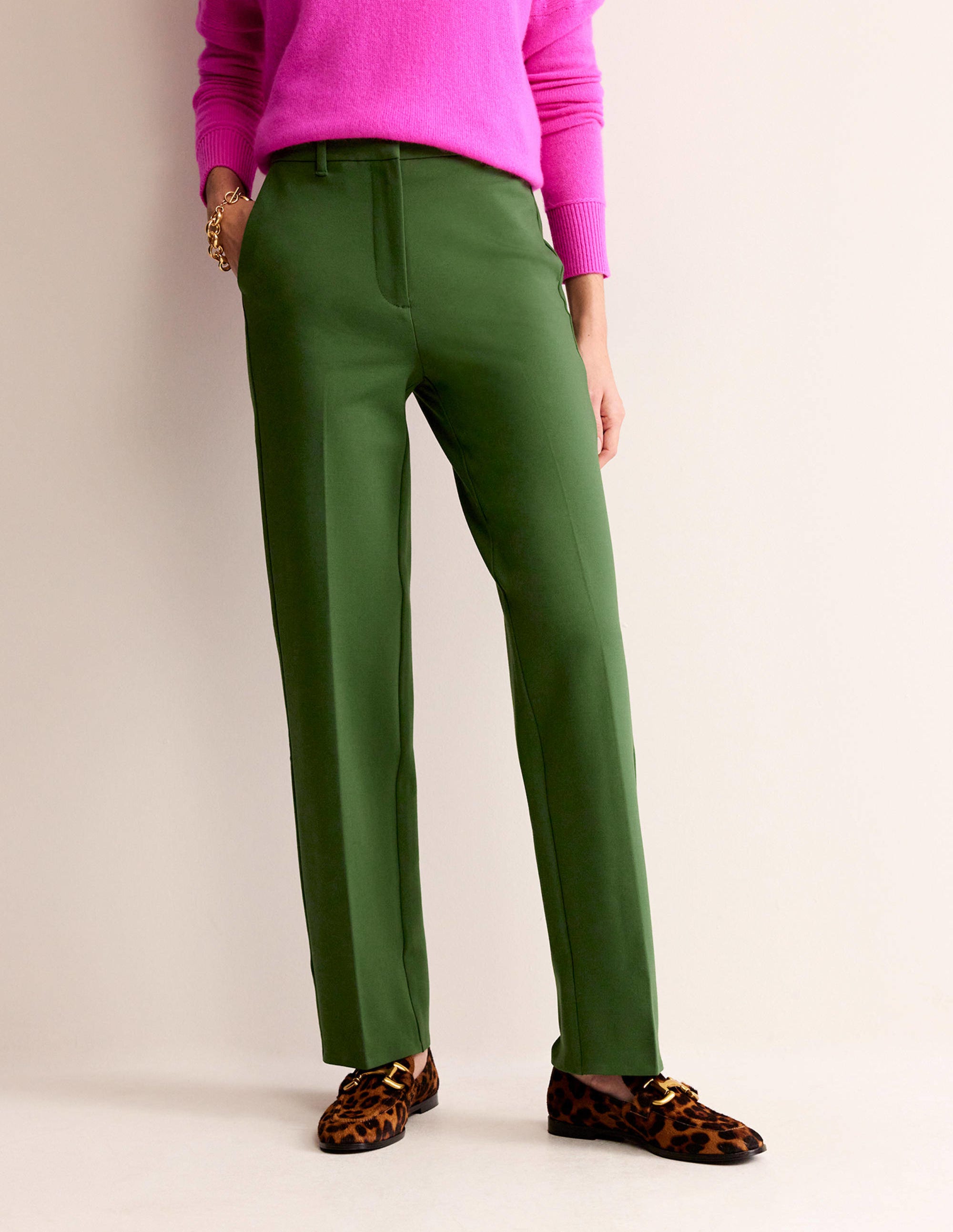 Pantalon Pimlico en point de Rome-Vert hivernal - Image 4