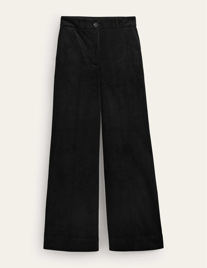 Cordhose mit weitem Bein-Schwarz