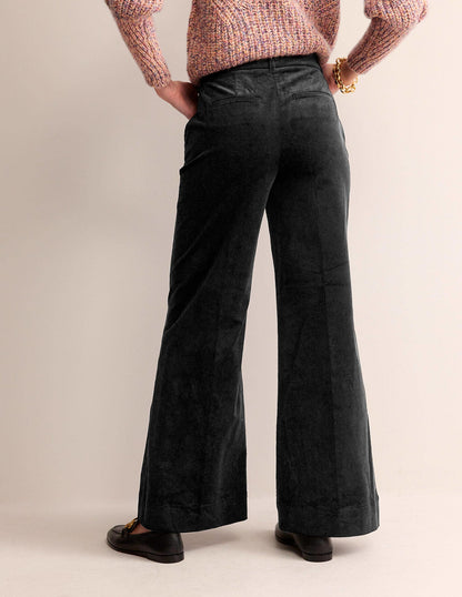 Cordhose mit weitem Bein-Schwarz