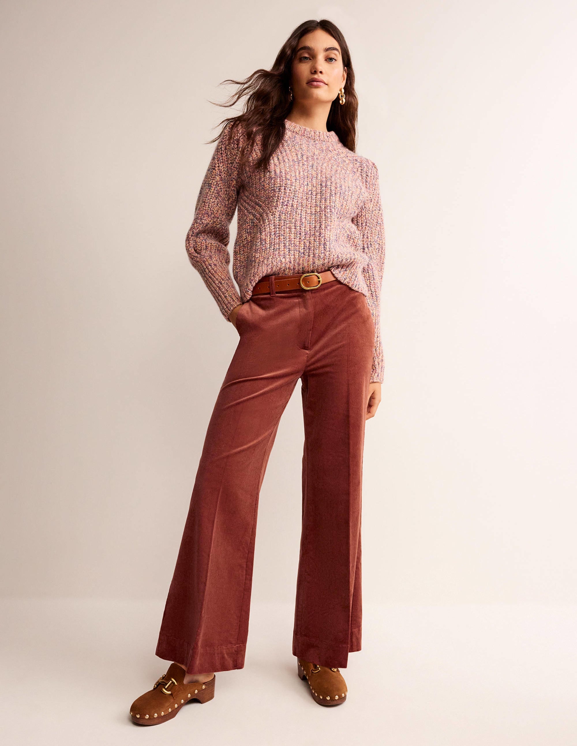 Cordhose mit weitem Bein-Roteiche - Image 1