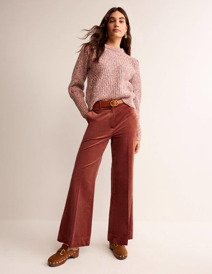 Cordhose mit weitem Bein-Roteiche