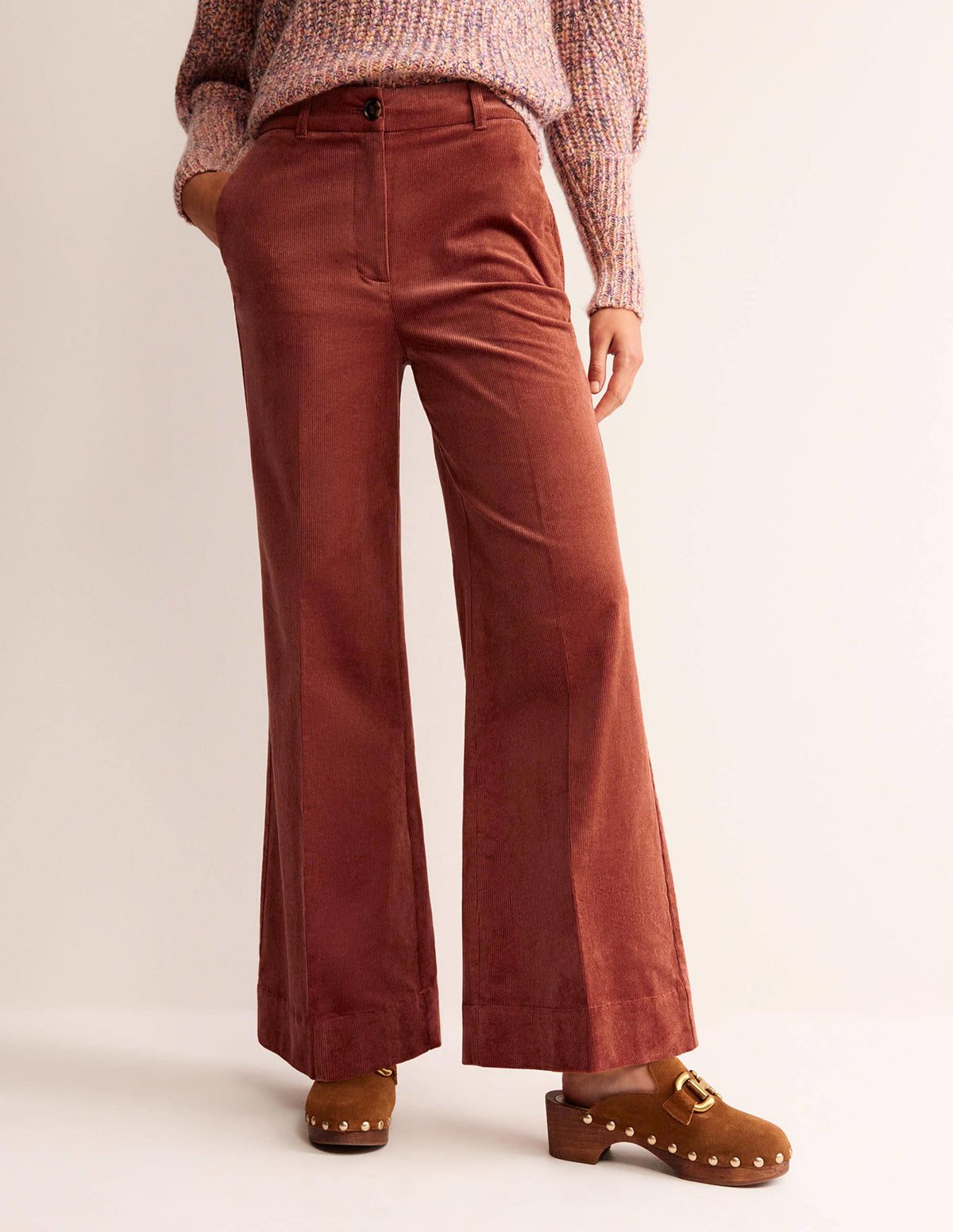 Cordhose mit weitem Bein-Roteiche - Image 4