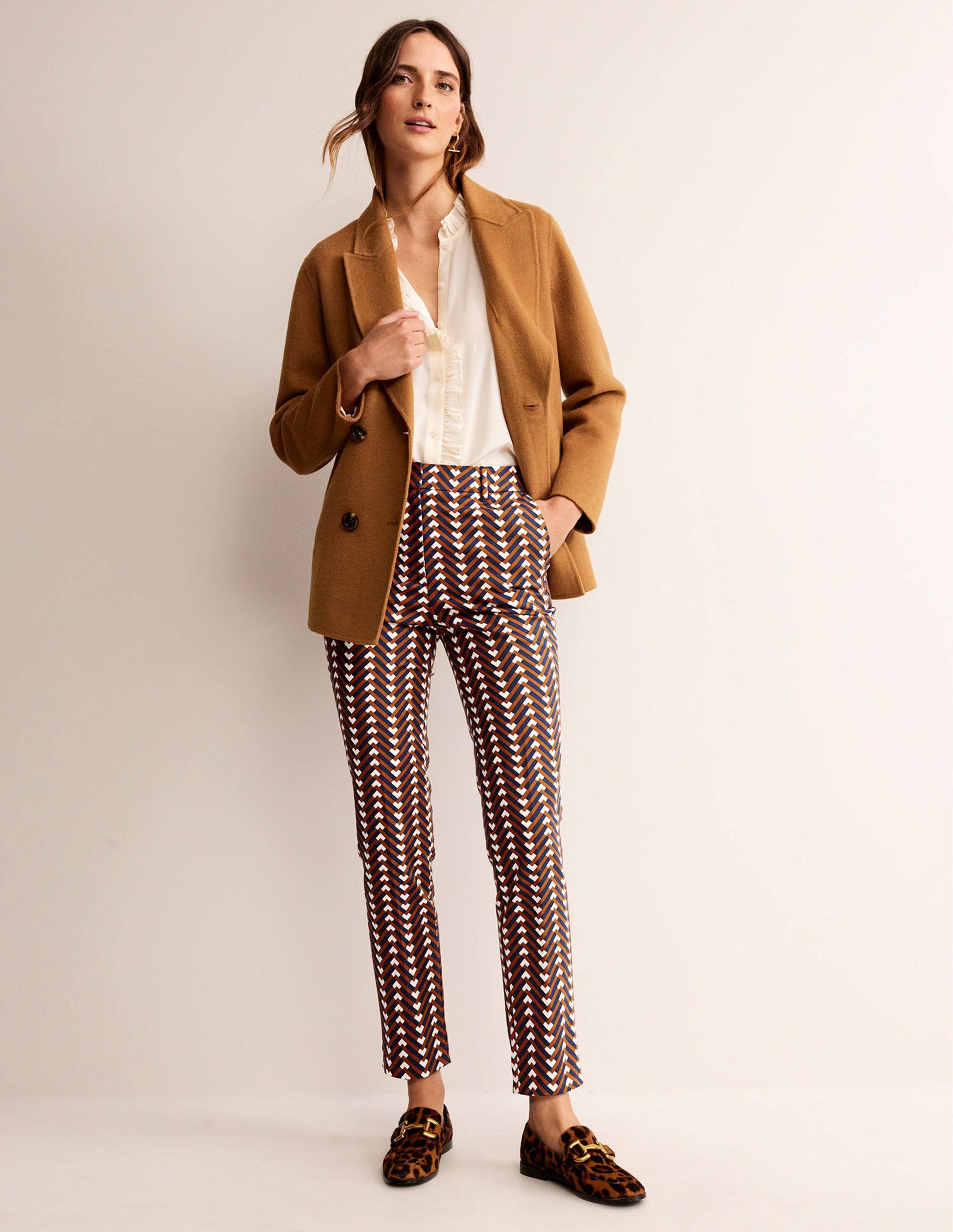 Pantalon Highgate imprimé-Citrouille, motif Chevron Geo-1