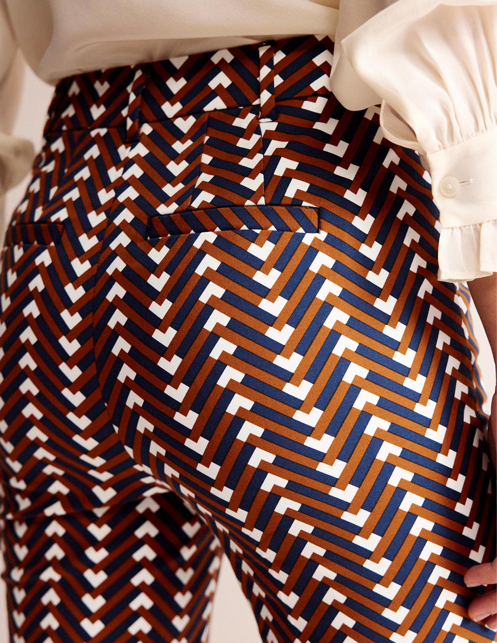 Pantalon Highgate imprimé-Citrouille, motif Chevron Geo-2