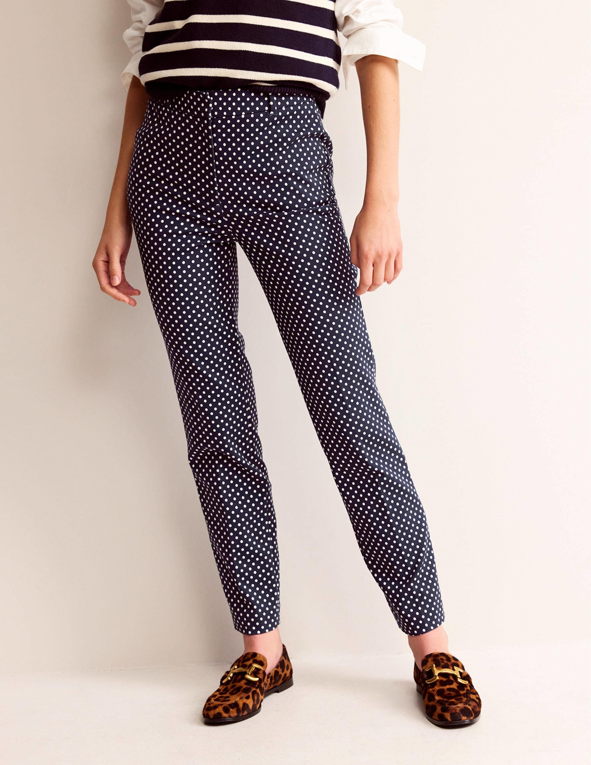 Pantalon Highgate imprimé-Bleu marine foncé, petits pois - Image 4