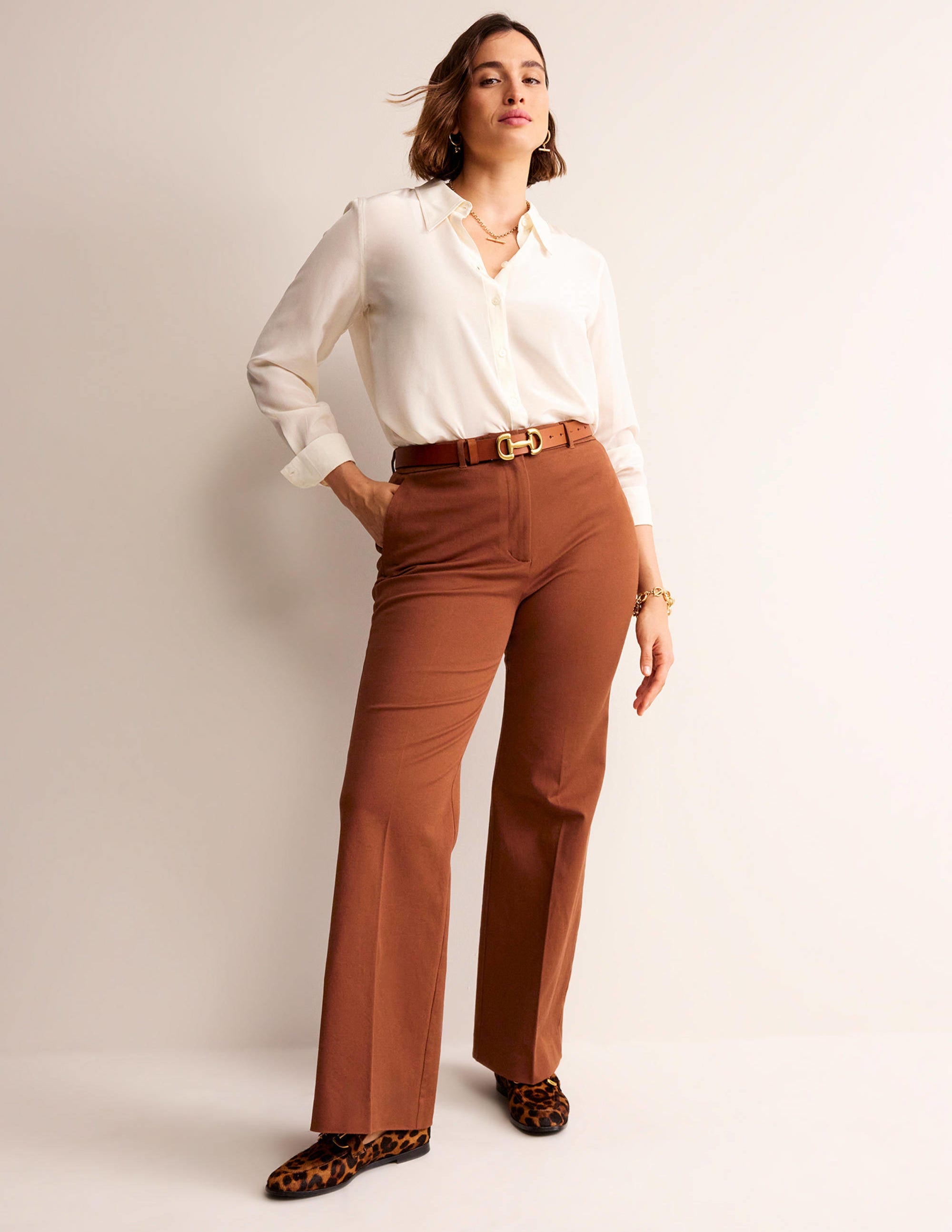 Pantalon Brompton en bi-stretch-Cognac - Image 5