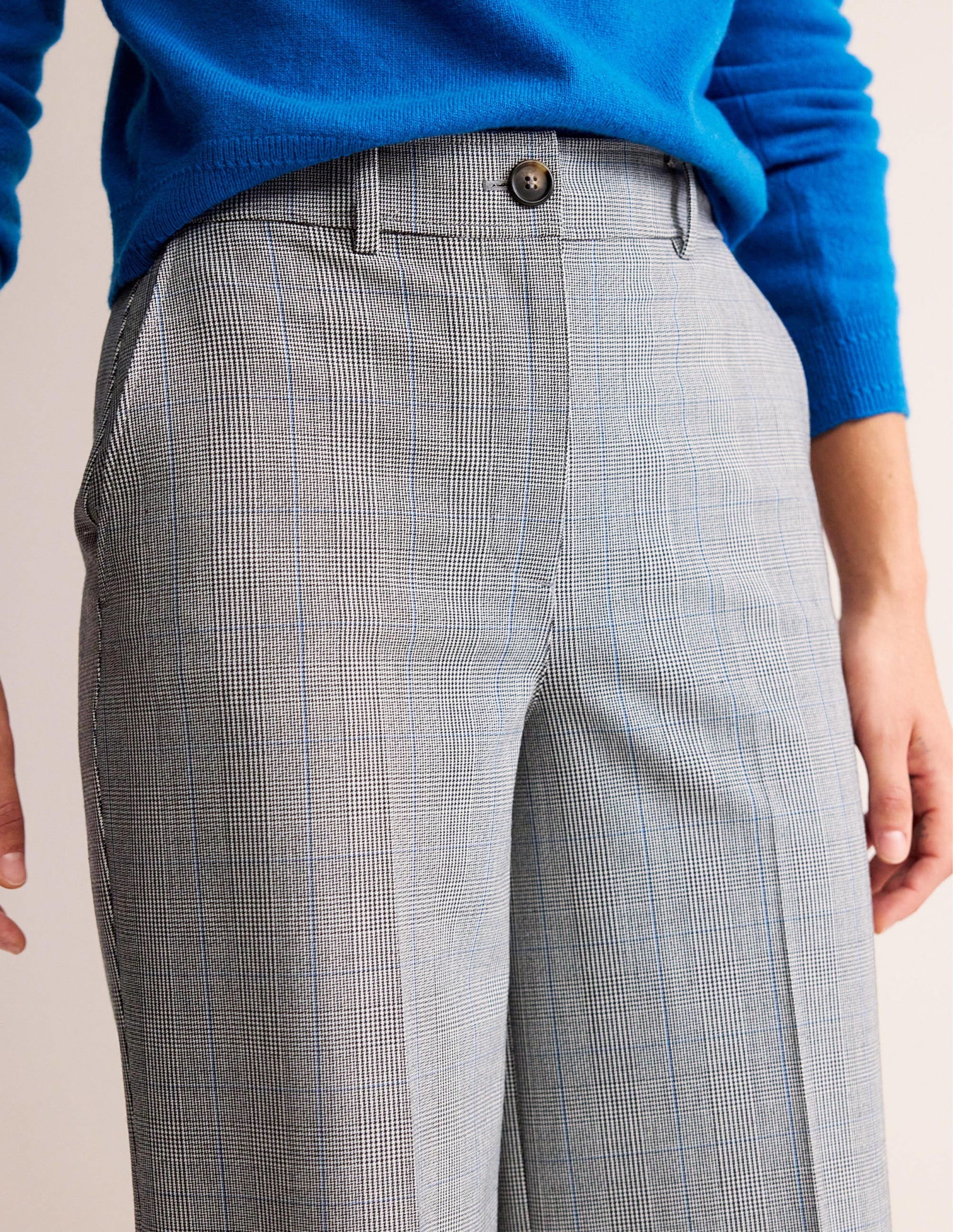 Westbourne Wool-Twill Trousers-Ivory, Charcoal and Blue Pow - Image 2