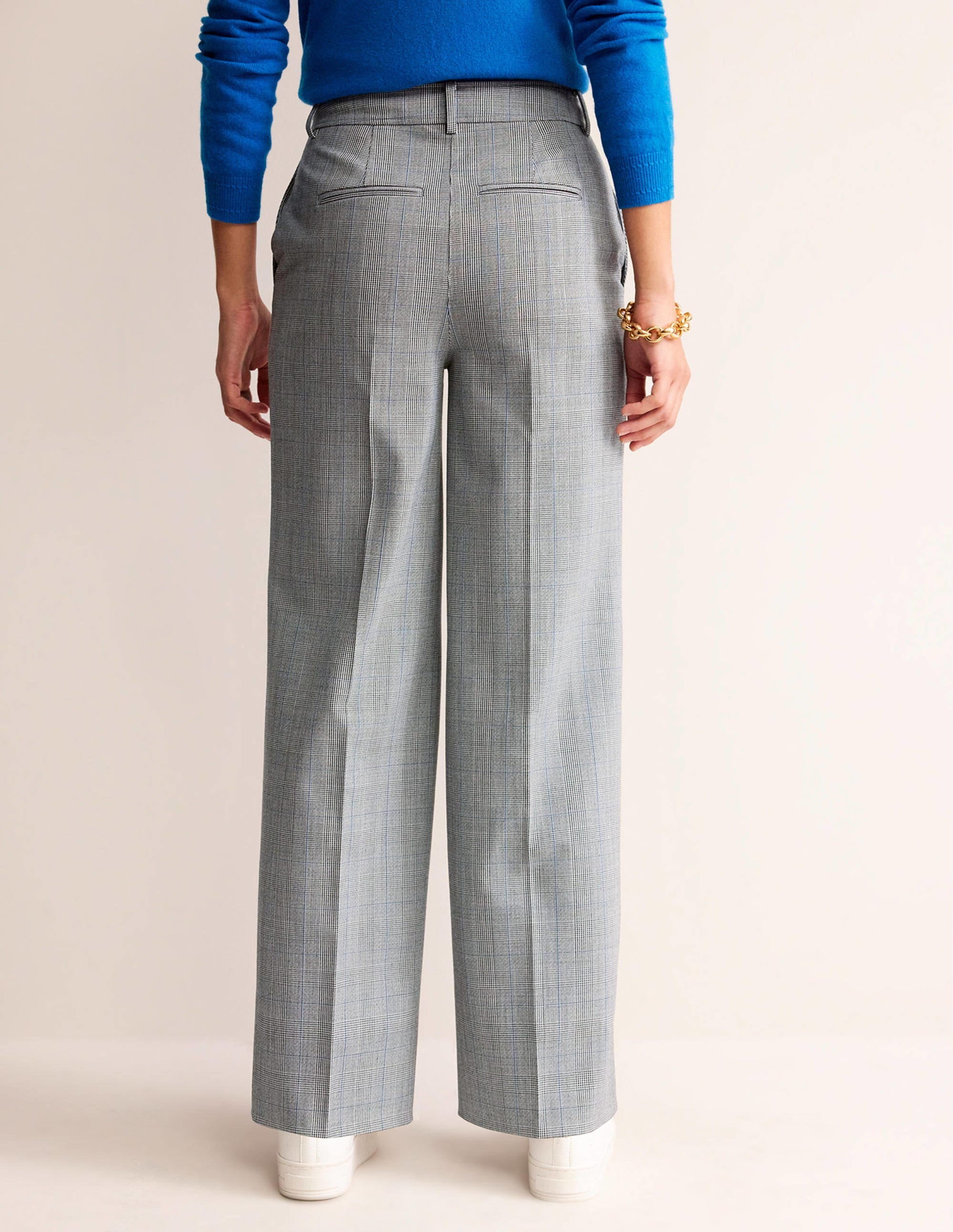Westbourne Wool-Twill Trousers-Ivory, Charcoal and Blue Pow - Image 3