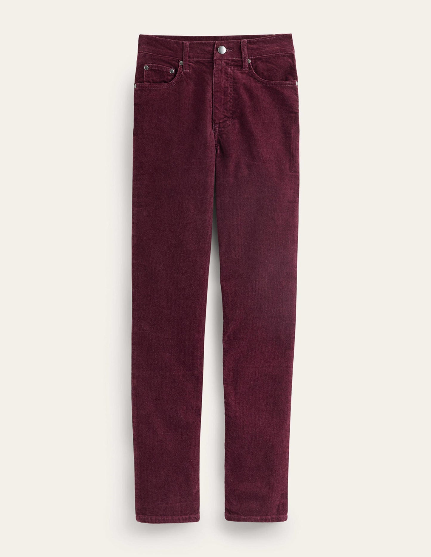 5 Pocket Cord Slim Jeans-Dark Burgundy