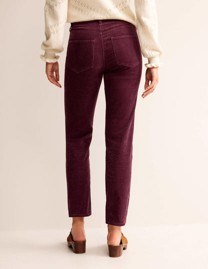 5 Pocket Cord Slim Jeans-Dark Burgundy