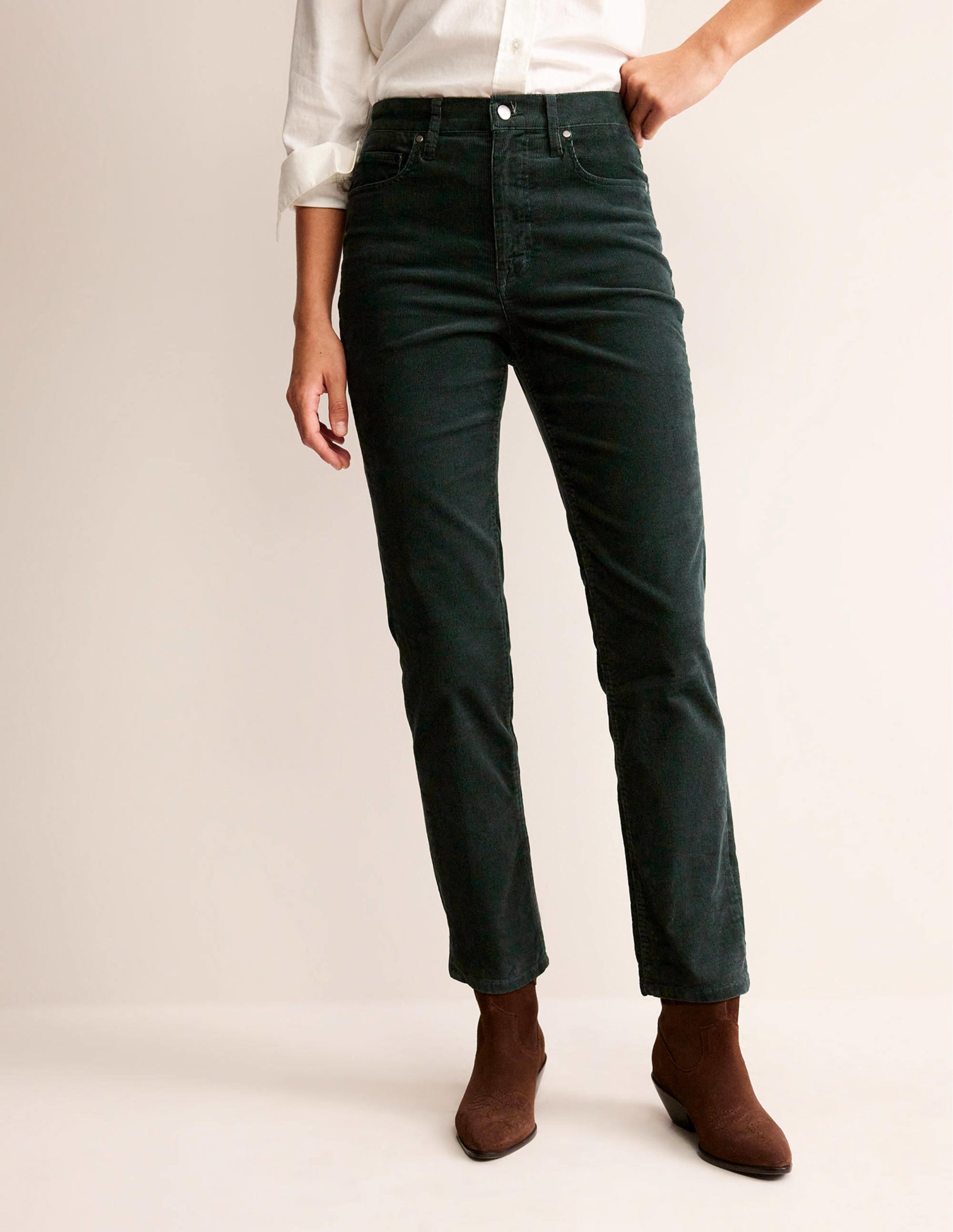 Schmal geschnittene Cord-Jeans mit 5 Taschen-Chatsworth-Grün - Image 4