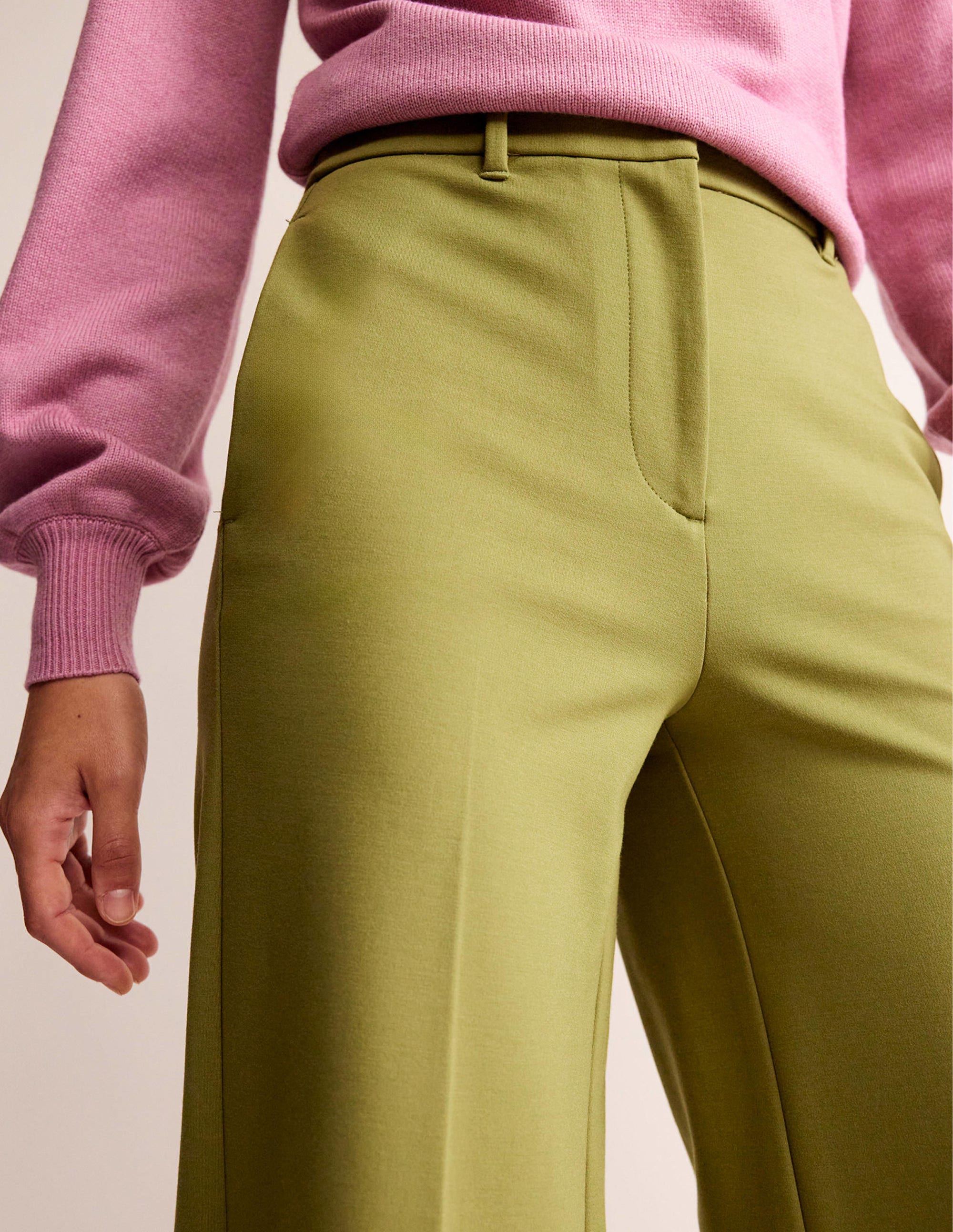 Jersey-Hose mit weitem Bein-Olivgrün - Image 2