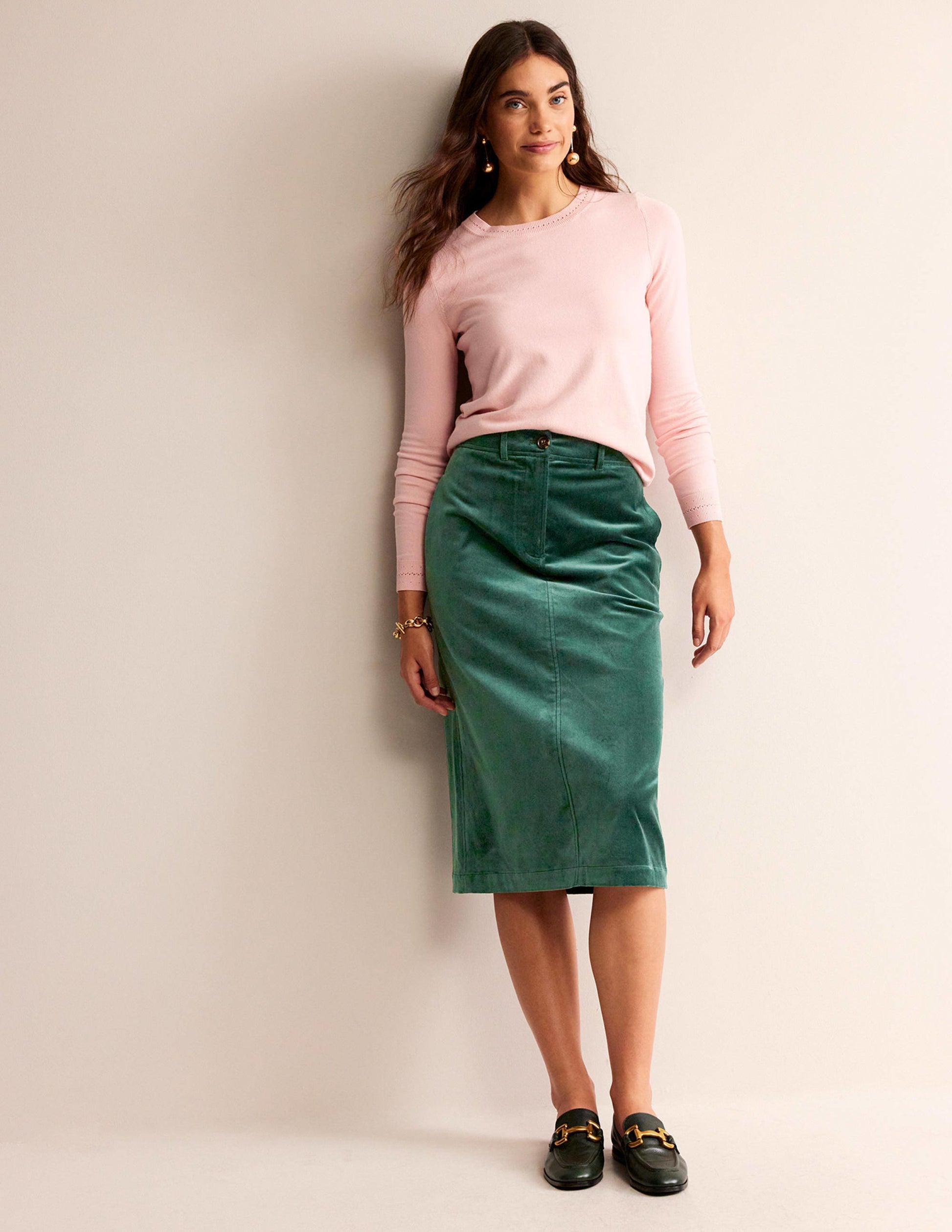 Skirt Jupe Côtelé Jupe Velours Midi Jupe Midi Margot En Velours