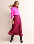 Cecelia Midi Skirt-Vibrant Pink, Geo Fall