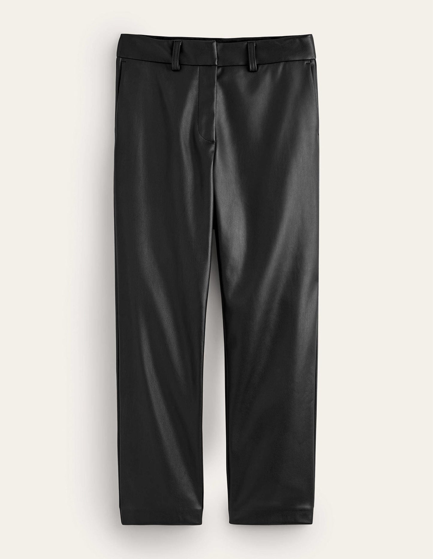 Zigarettenhose aus Kunstleder-Schwarz