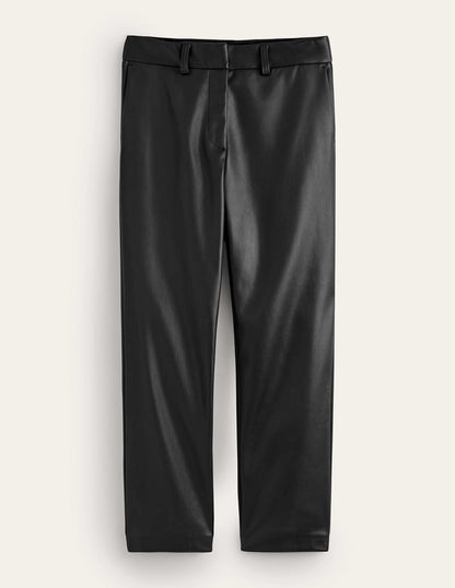 Zigarettenhose aus Kunstleder-Schwarz-5