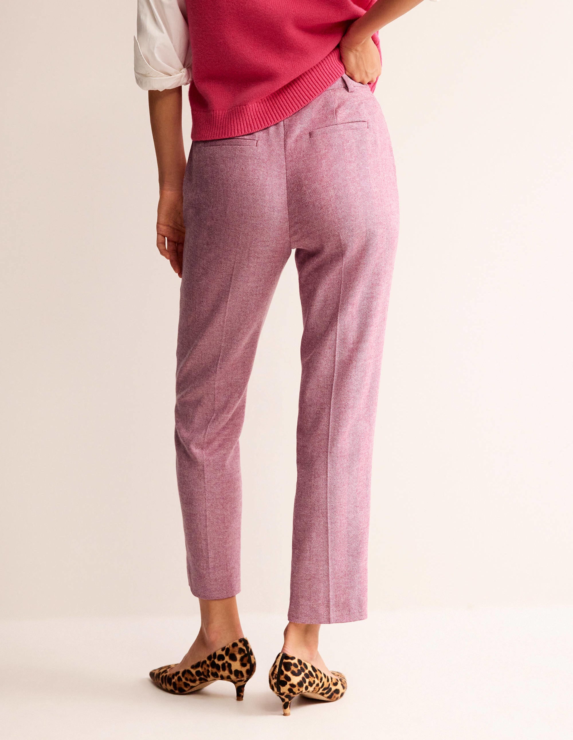 Pantalon Kew en laine-Chevrons rose - Image 3
