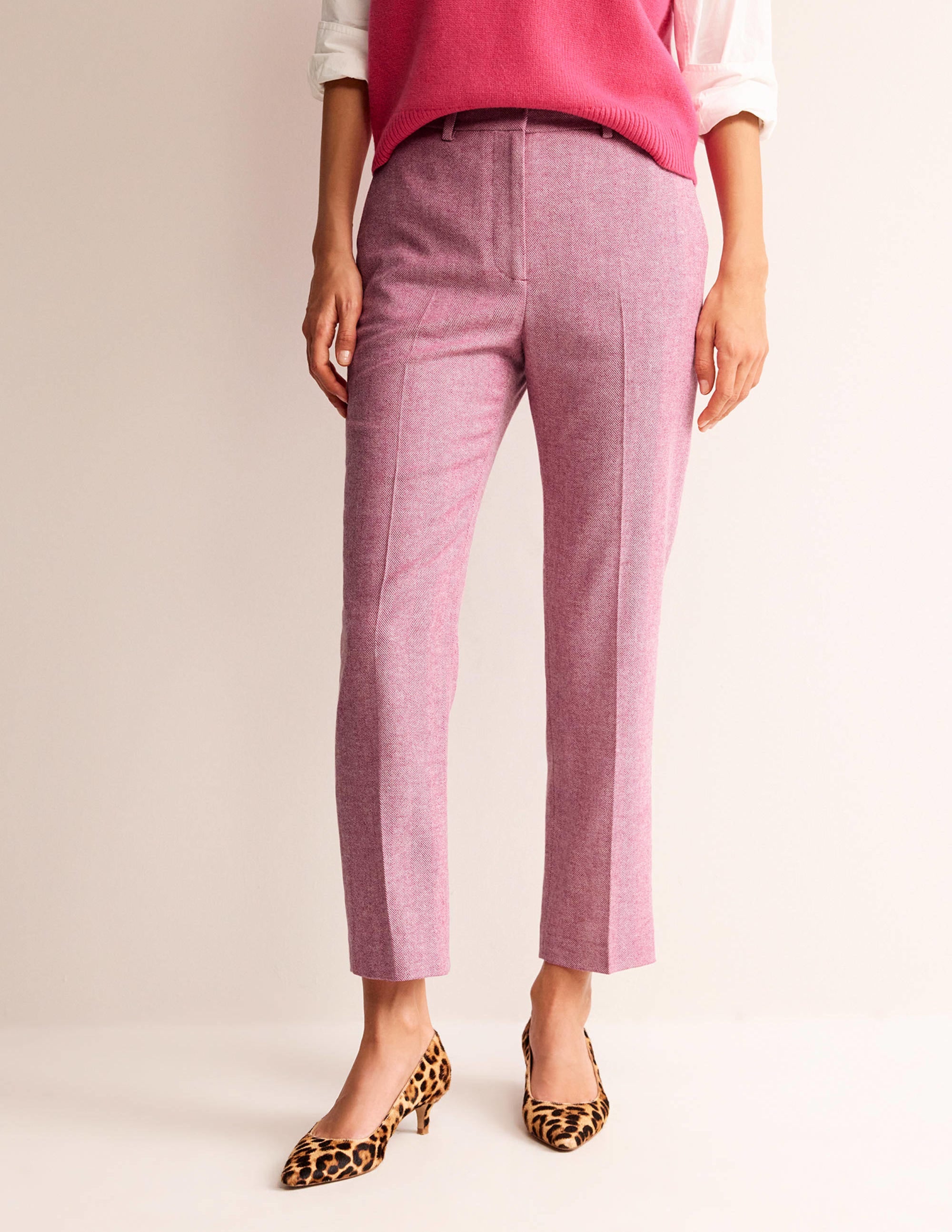 Pantalon Kew en laine-Chevrons rose - Image 4