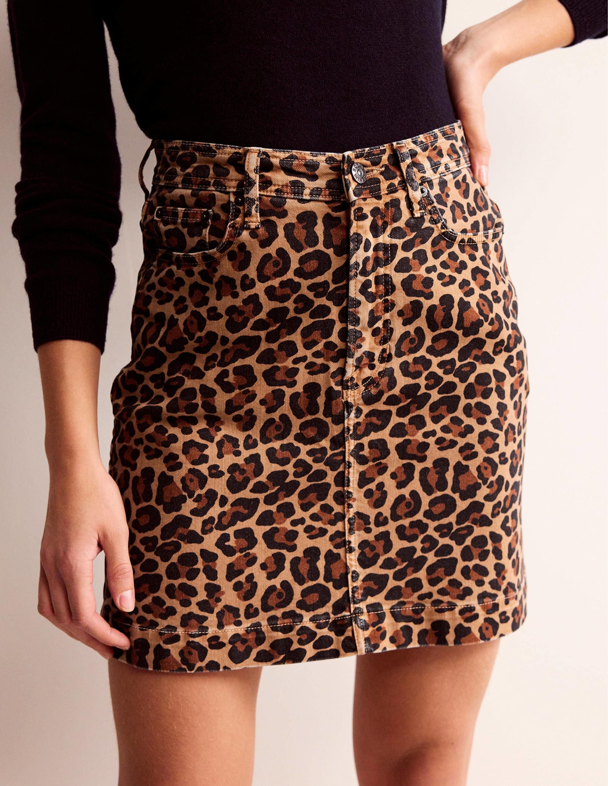 Mini-jupe Nell imprimée-Camel, Motif Cheetah Pop-4