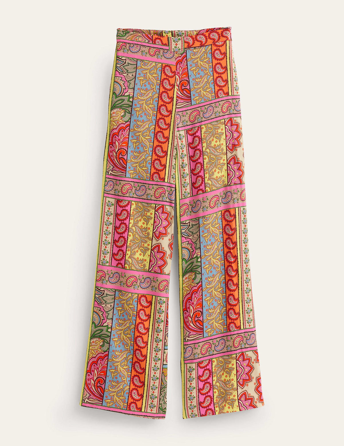 Fließende Hose mit weitem Bein-Bunt, Patchwork-6
