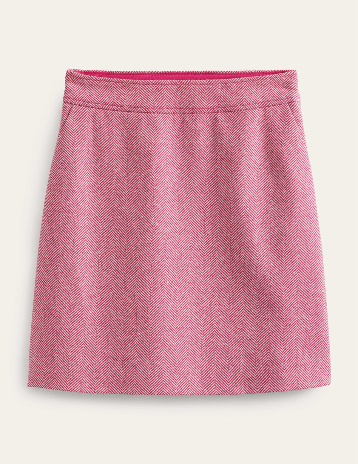 Estella Tweed-Minirock-Rosa Fischgrätenmuster - Image 6