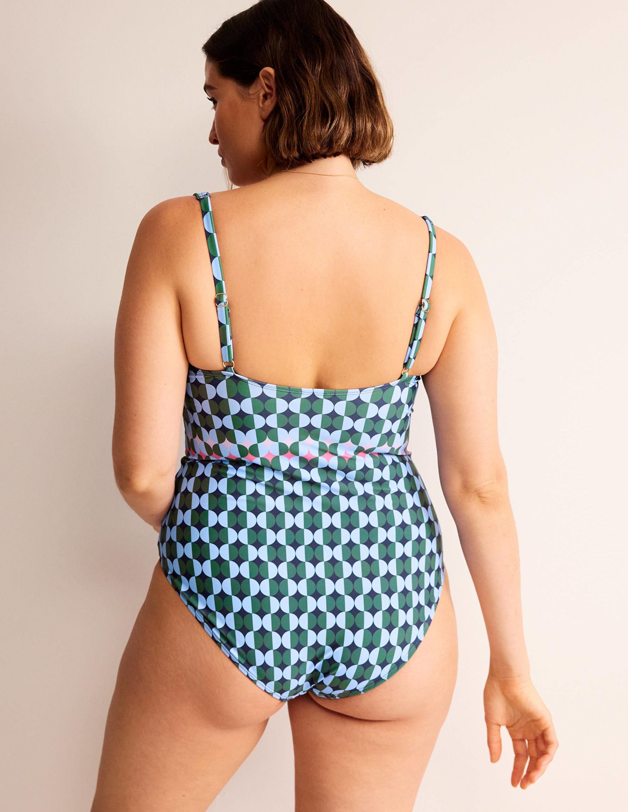 Maillot de bain avec détail en U-Barbeau, motif Multi Geo - Image 2