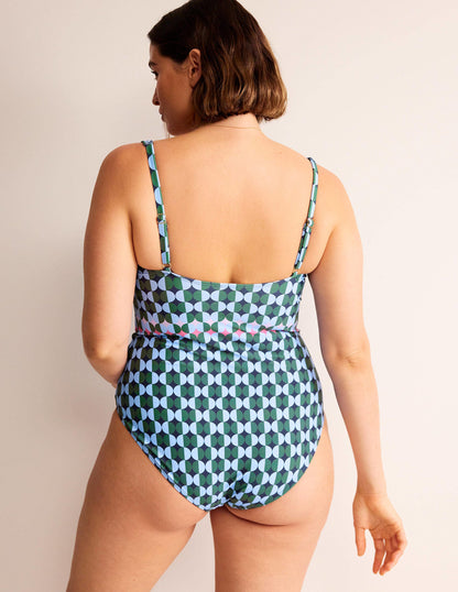 U-Bar Swimsuit-Cornflower, Multi Geo-2
