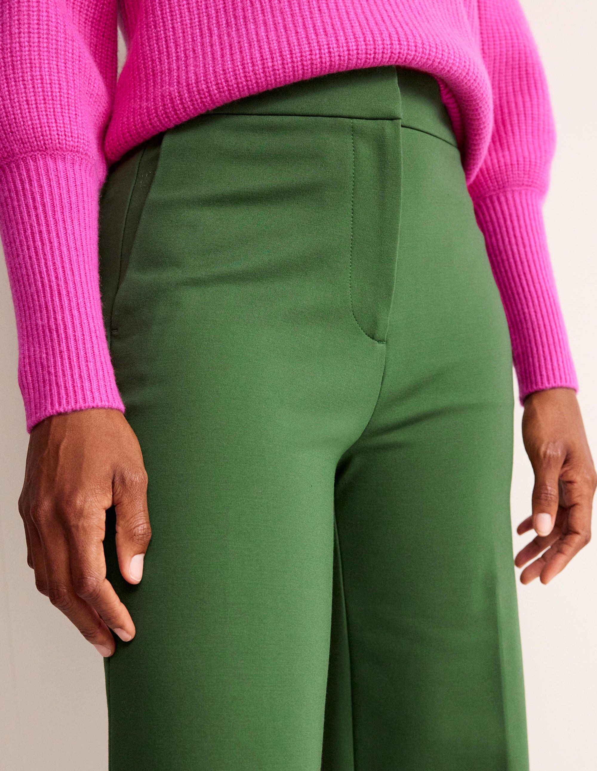 Pantalon Westbourne en point de Rome-Vert hivernal - Image 2