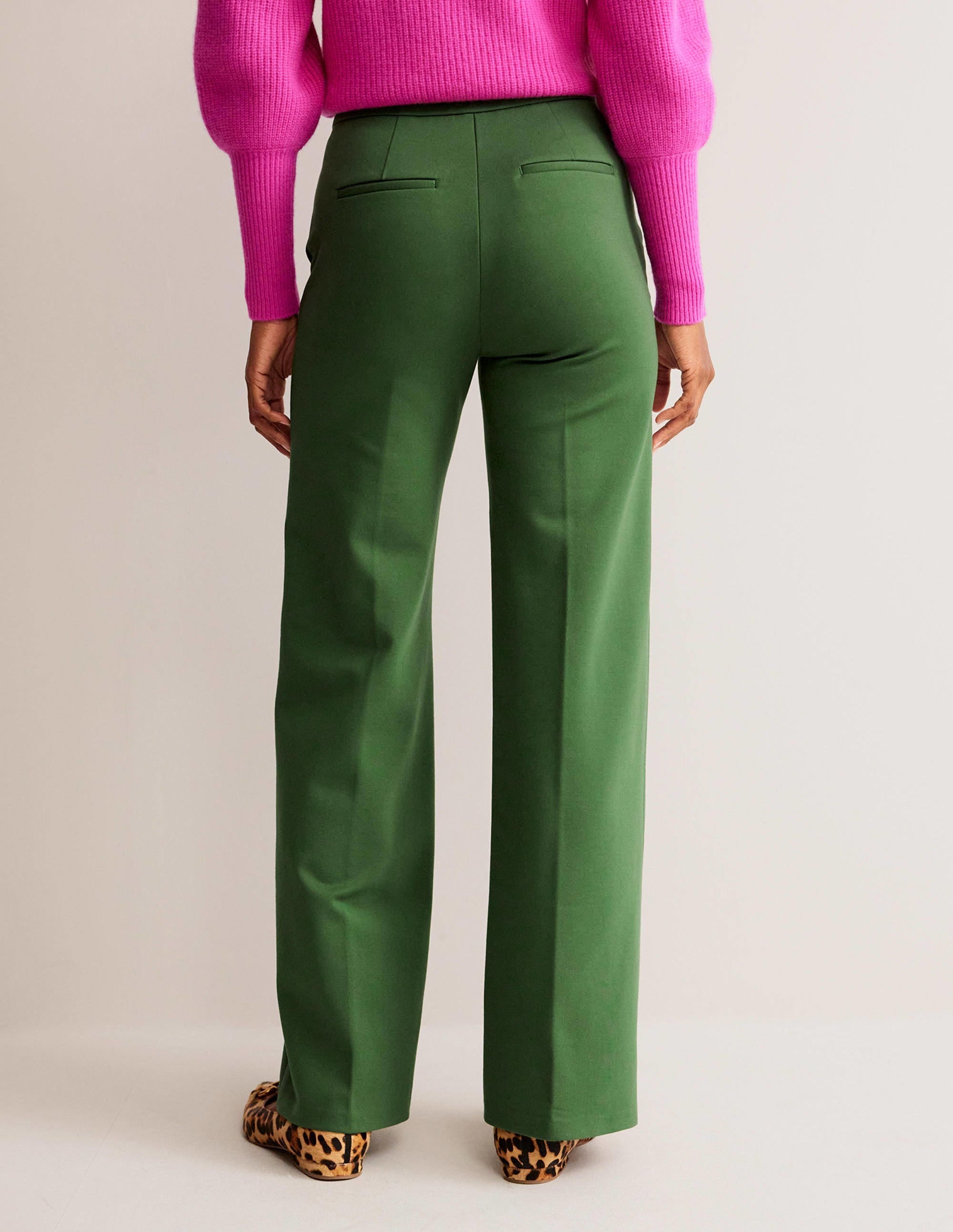 Pantalon Westbourne en point de Rome-Vert hivernal - Image 3