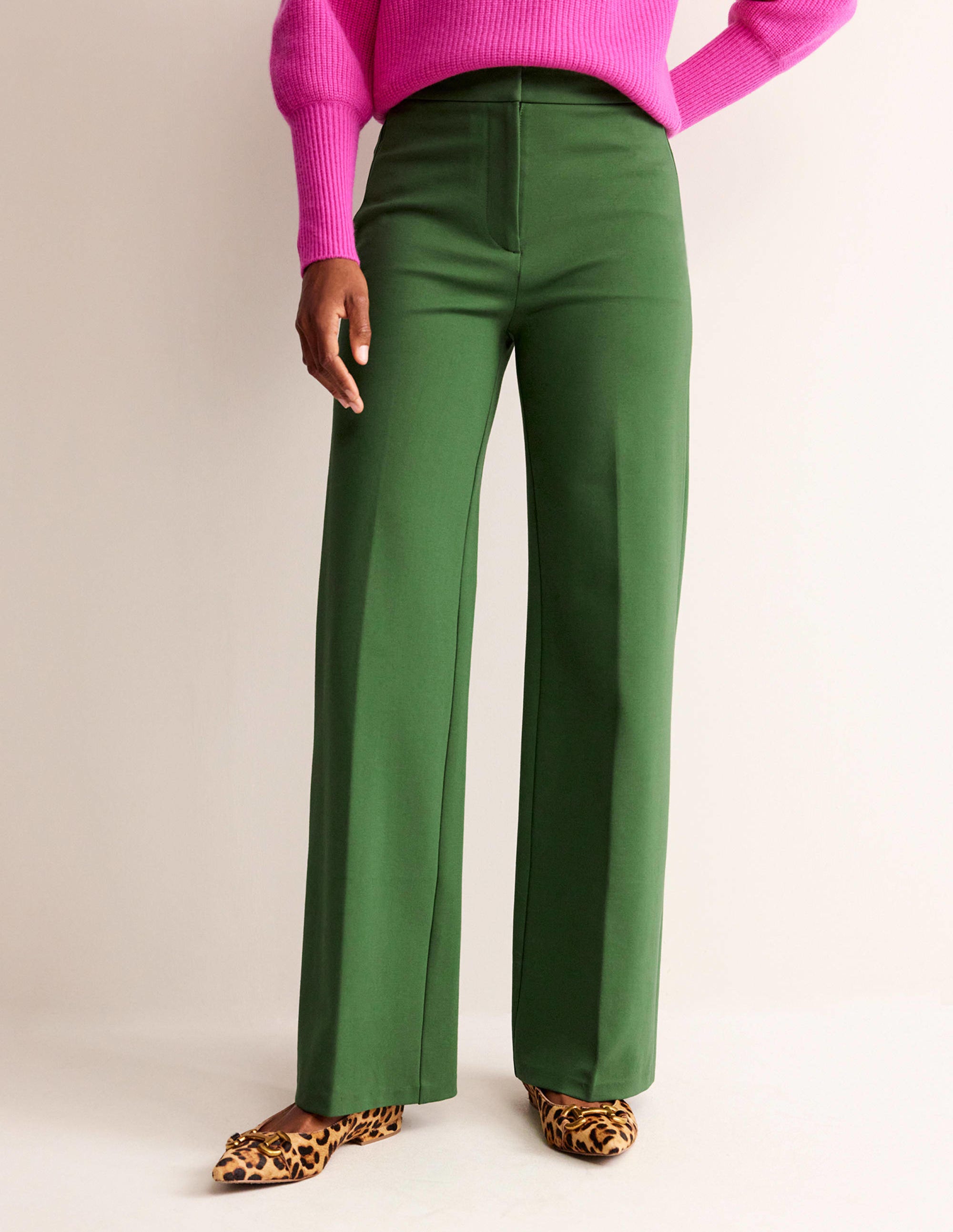 Pantalon Westbourne en point de Rome-Vert hivernal - Image 4