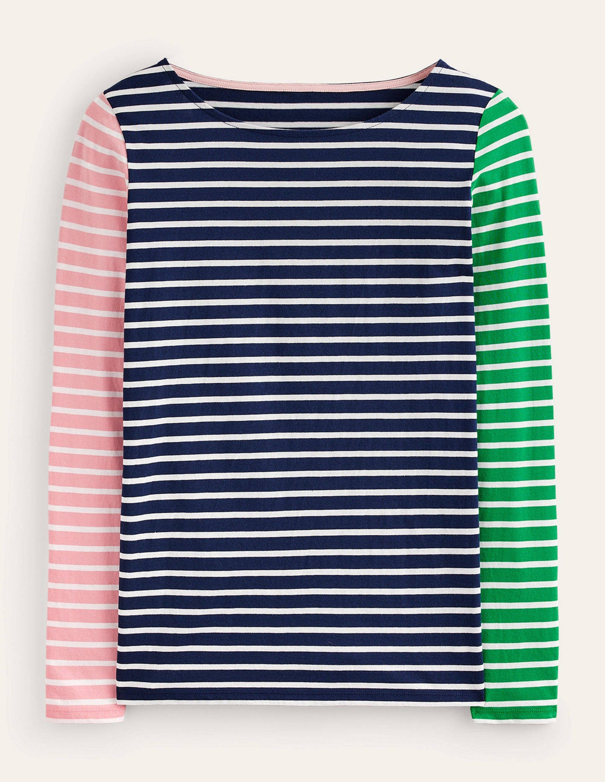 Ella Long Sleeve Breton-Green, Navy Hotch-5