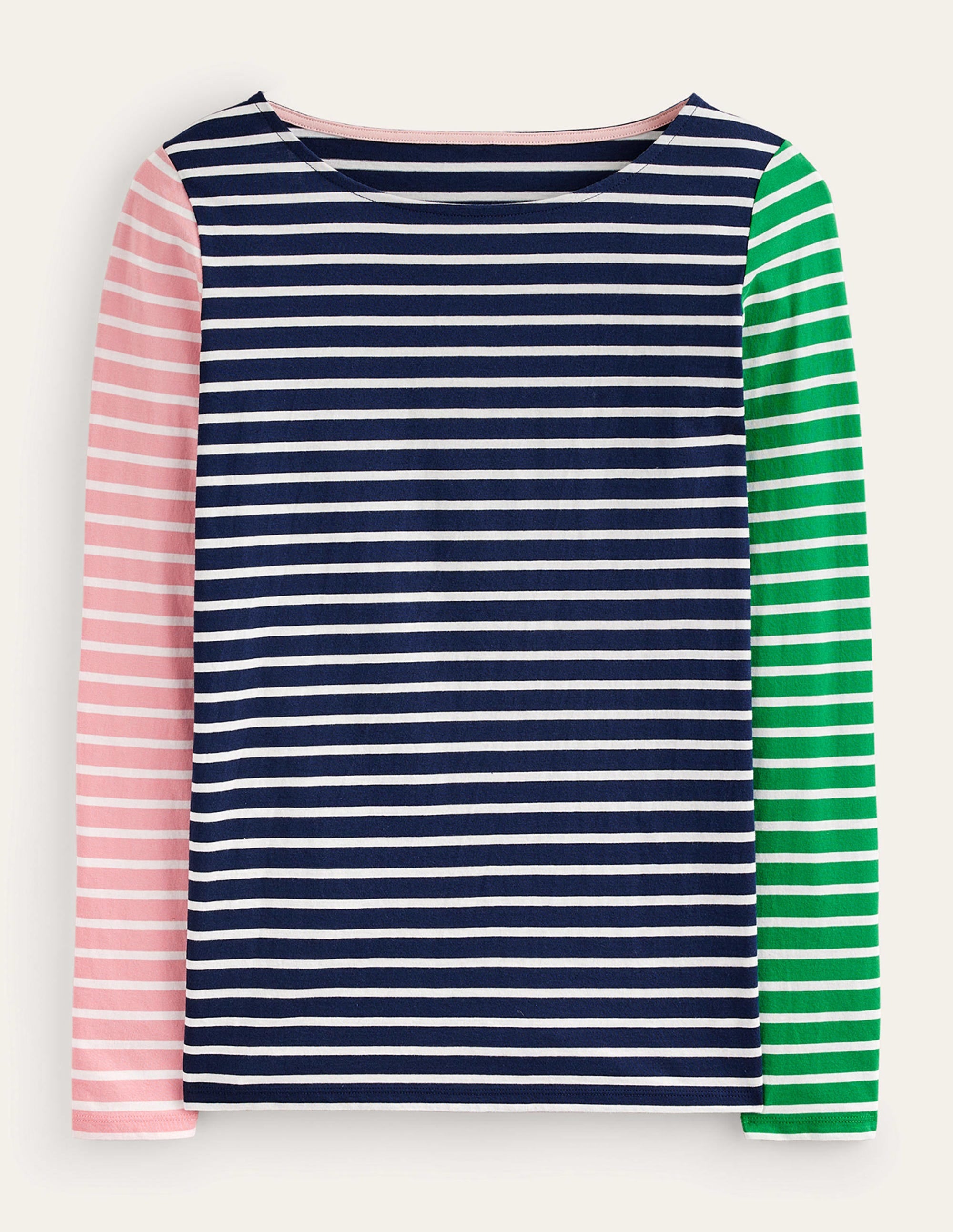 Ella Long Sleeve Breton-Green, Navy Hotch - Image 5
