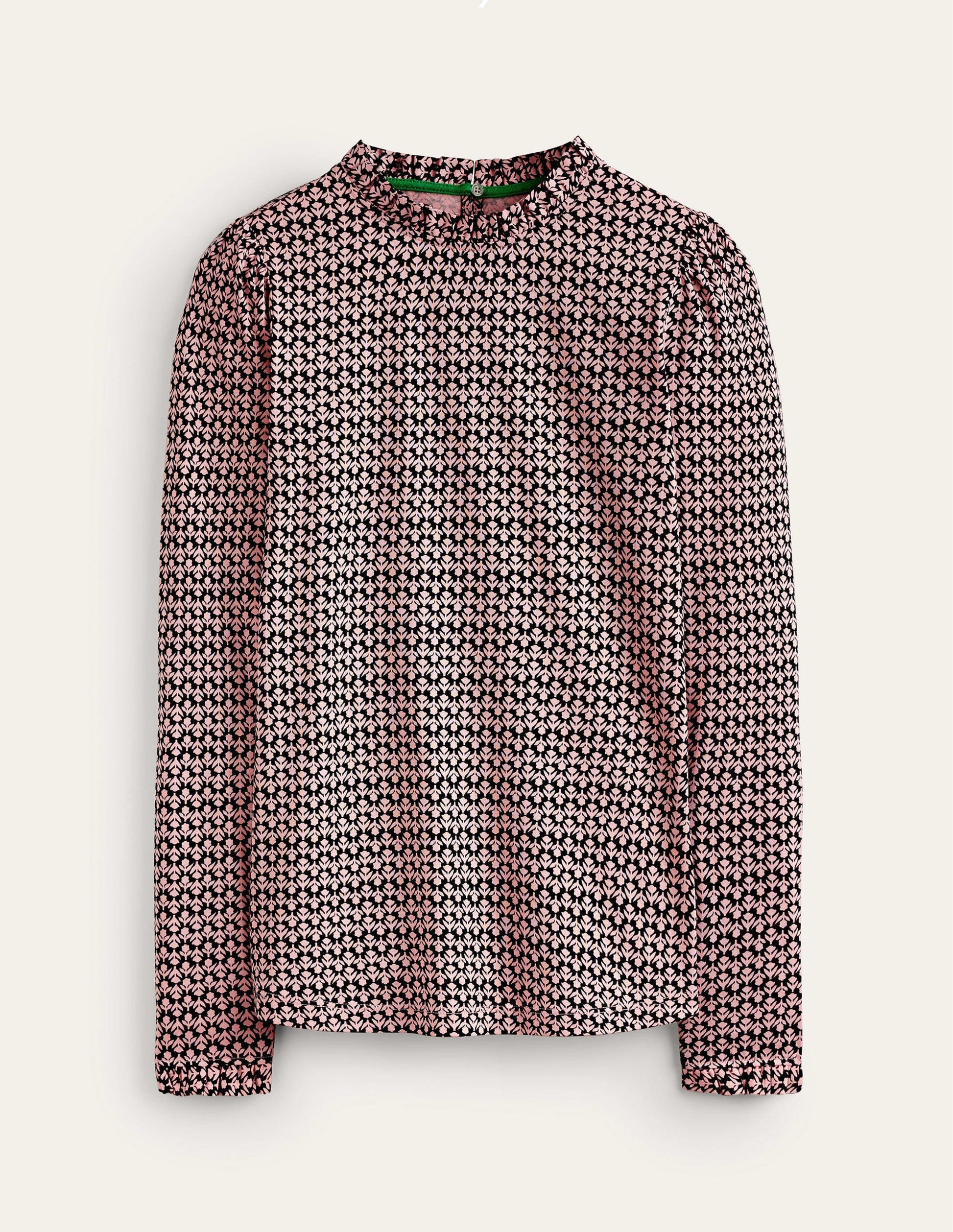 Top volanté ultra-doux-Noir et milkshake, motif Tulip Pop-5