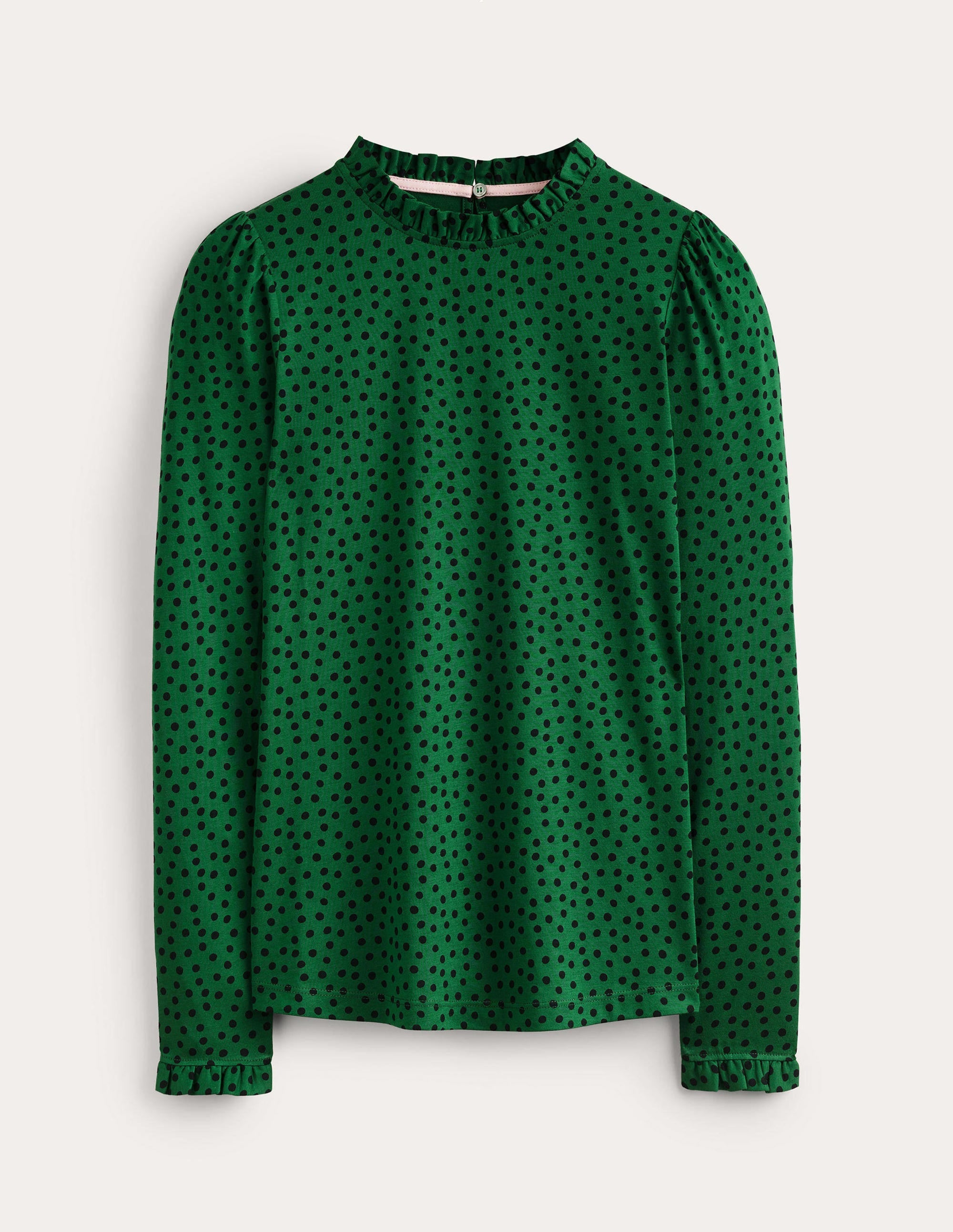 Top volanté ultra-doux-Vert amazonien, pois abstraits - Image 4