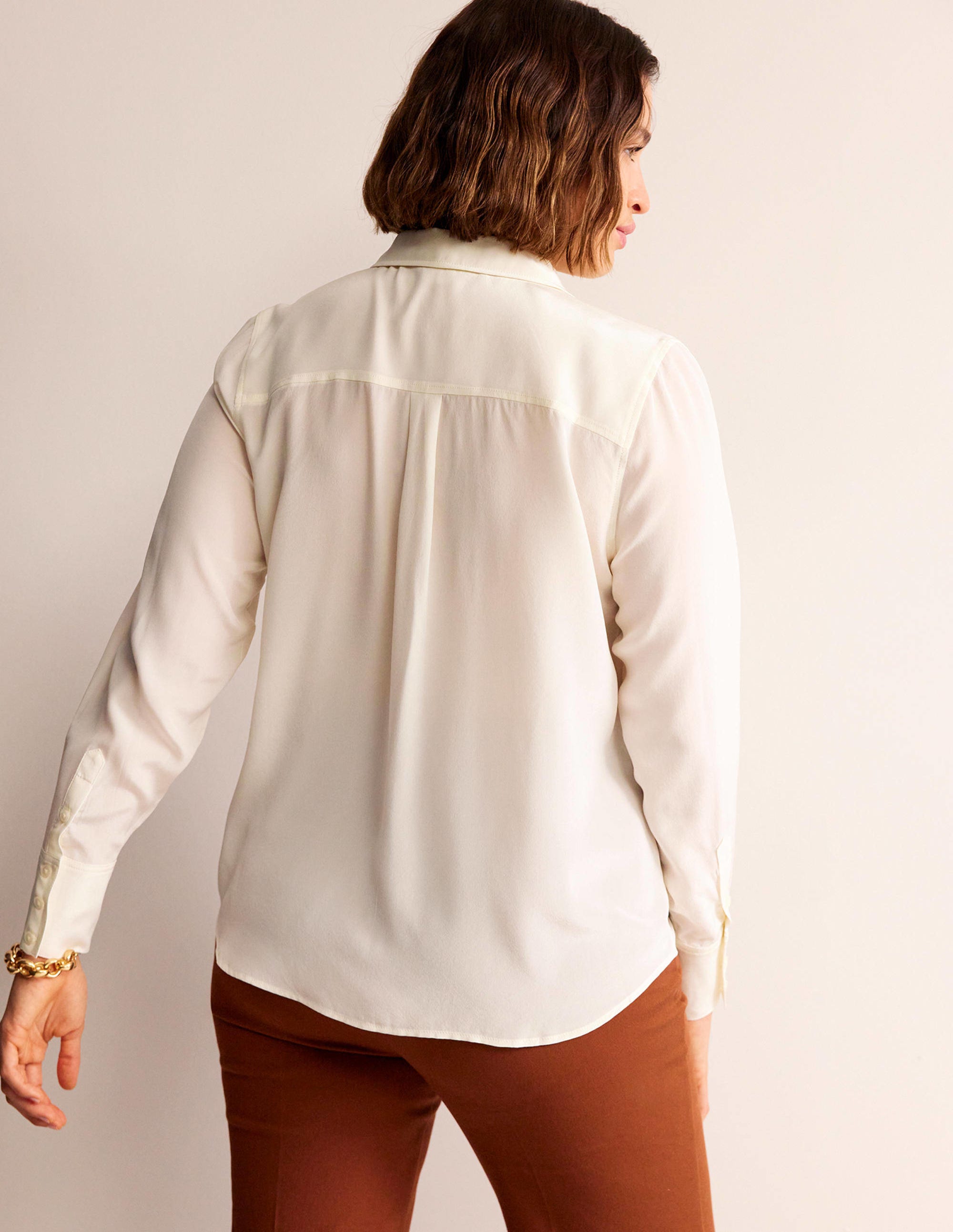 Nouvelle chemise en soie-Ivoire - Image 2