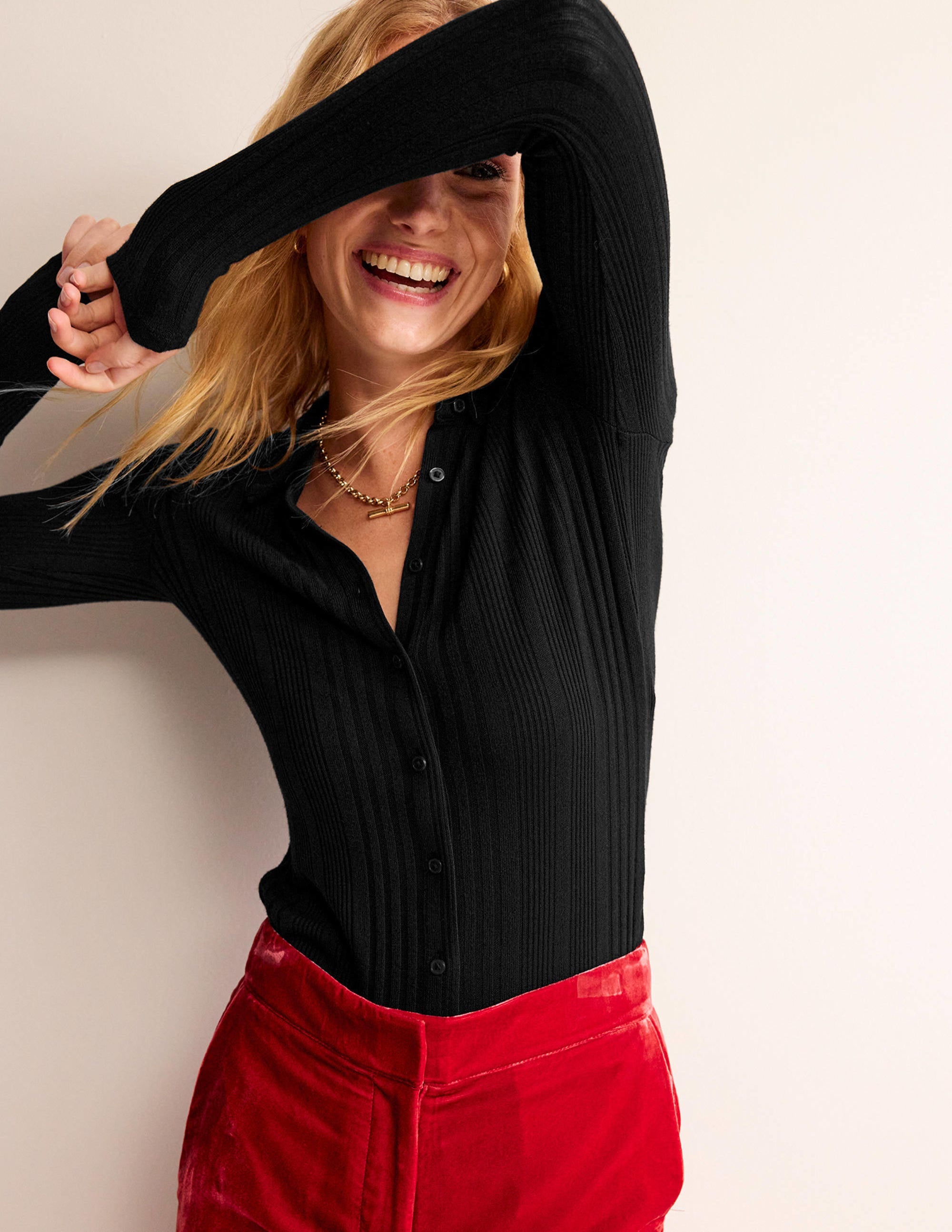 Charlotte Jersey-Hemd-Schwarz - Image 4