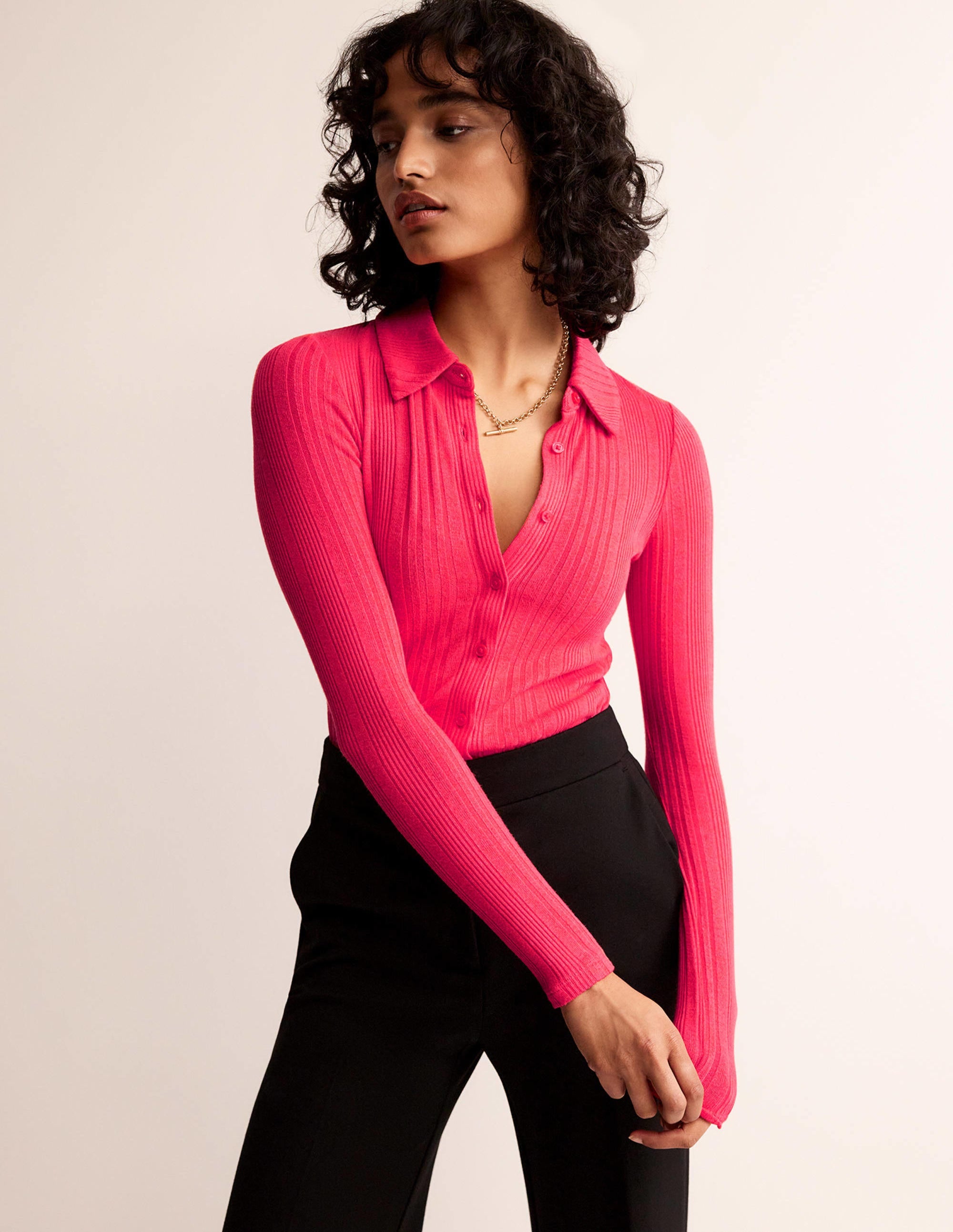 Charlotte Jersey Shirt-Pop Peony - Image 1