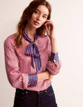 Weiche Bluse mit Schleife vorne-Pepperoni, Geo Daze