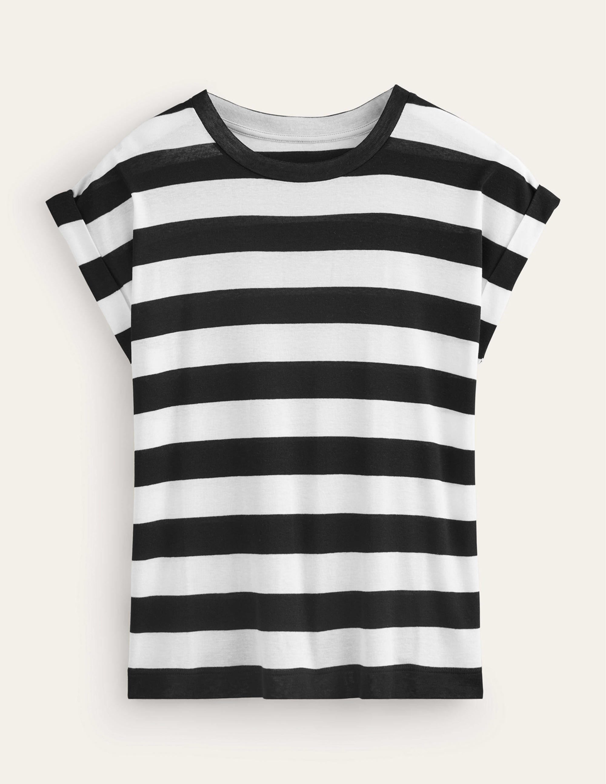 Tamsin Short Sleeve Top-Black, Ivory - Image 5