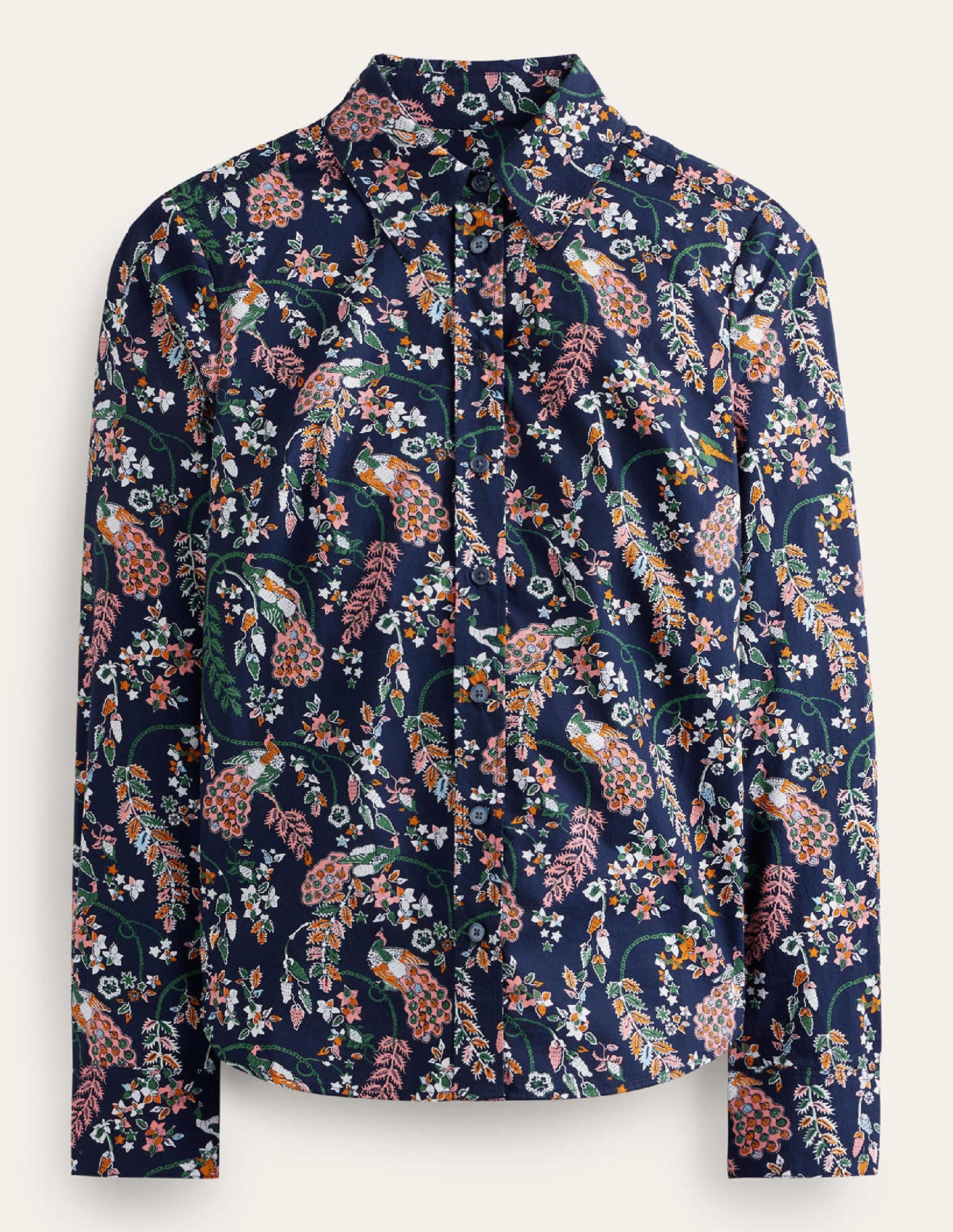 Sienna Baumwollhemd-Französisches Marineblau, Pfau-6