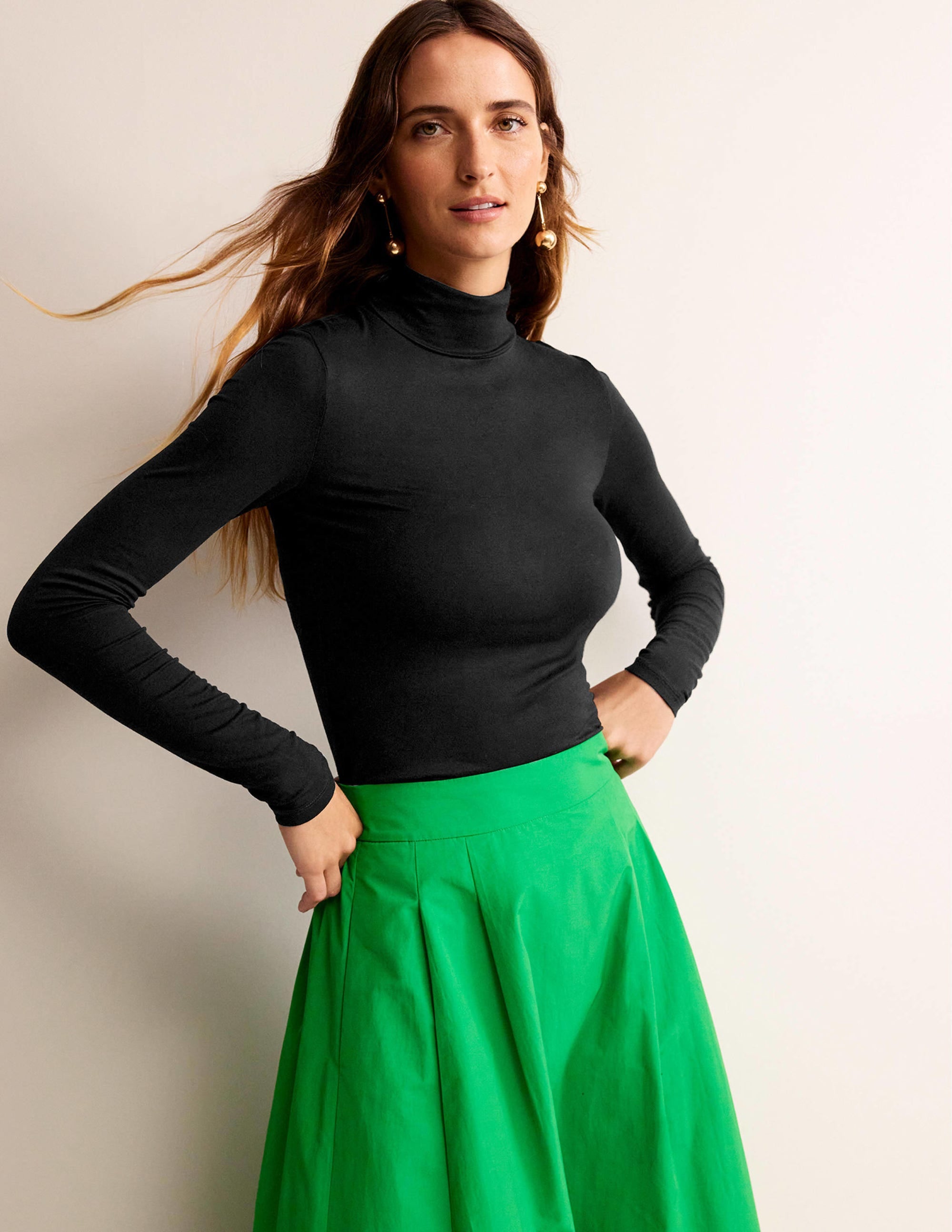 Polly Jersey-Oberteil-Schwarz - Image 1