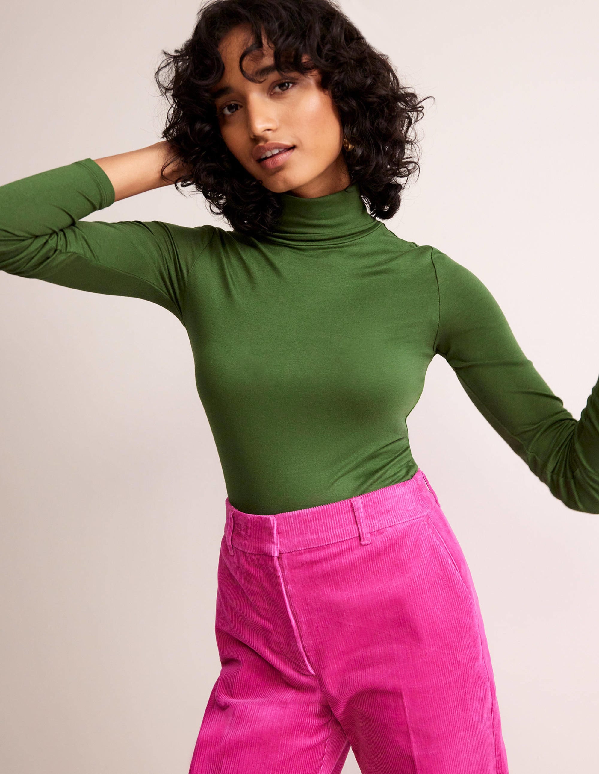Polly Jersey Top-Winter Green - Image 1