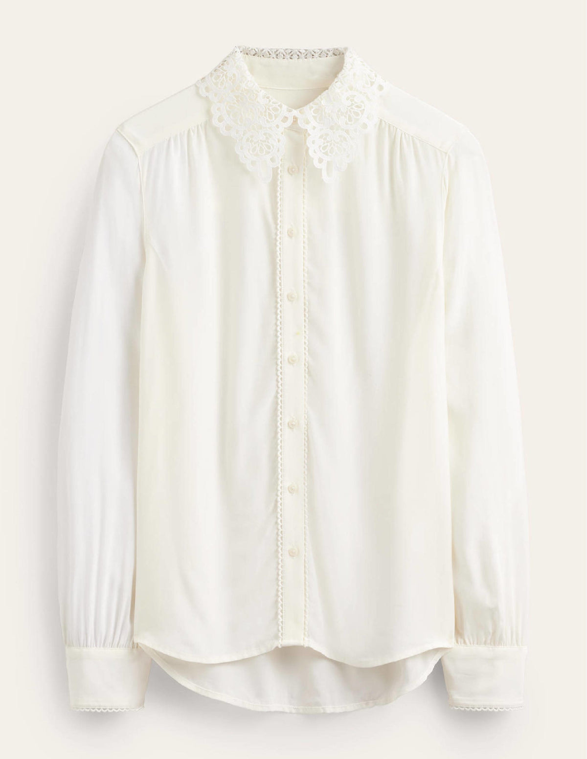 Lace-Collar Shirt-Ivory - Image 5