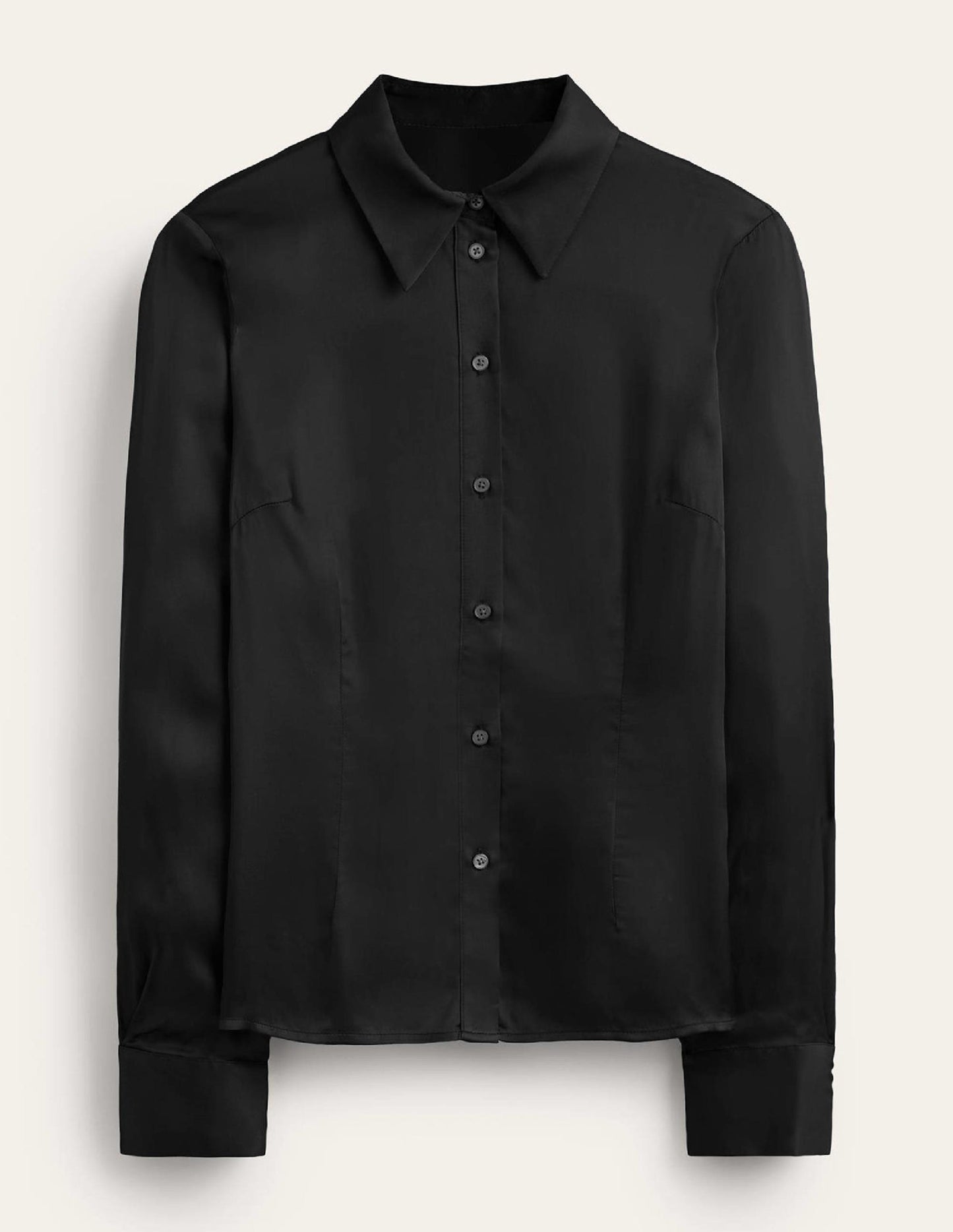 Saskia Satin Shirt-Black