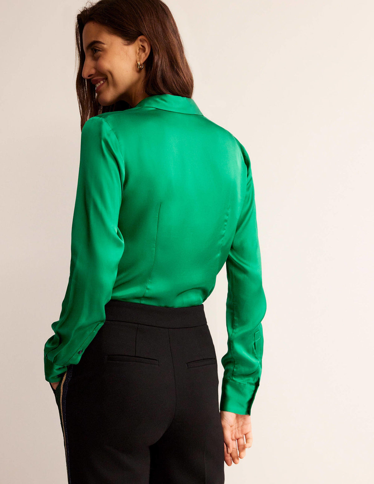 Saskia Satin-Hemd-Veridiangrün - Image 3