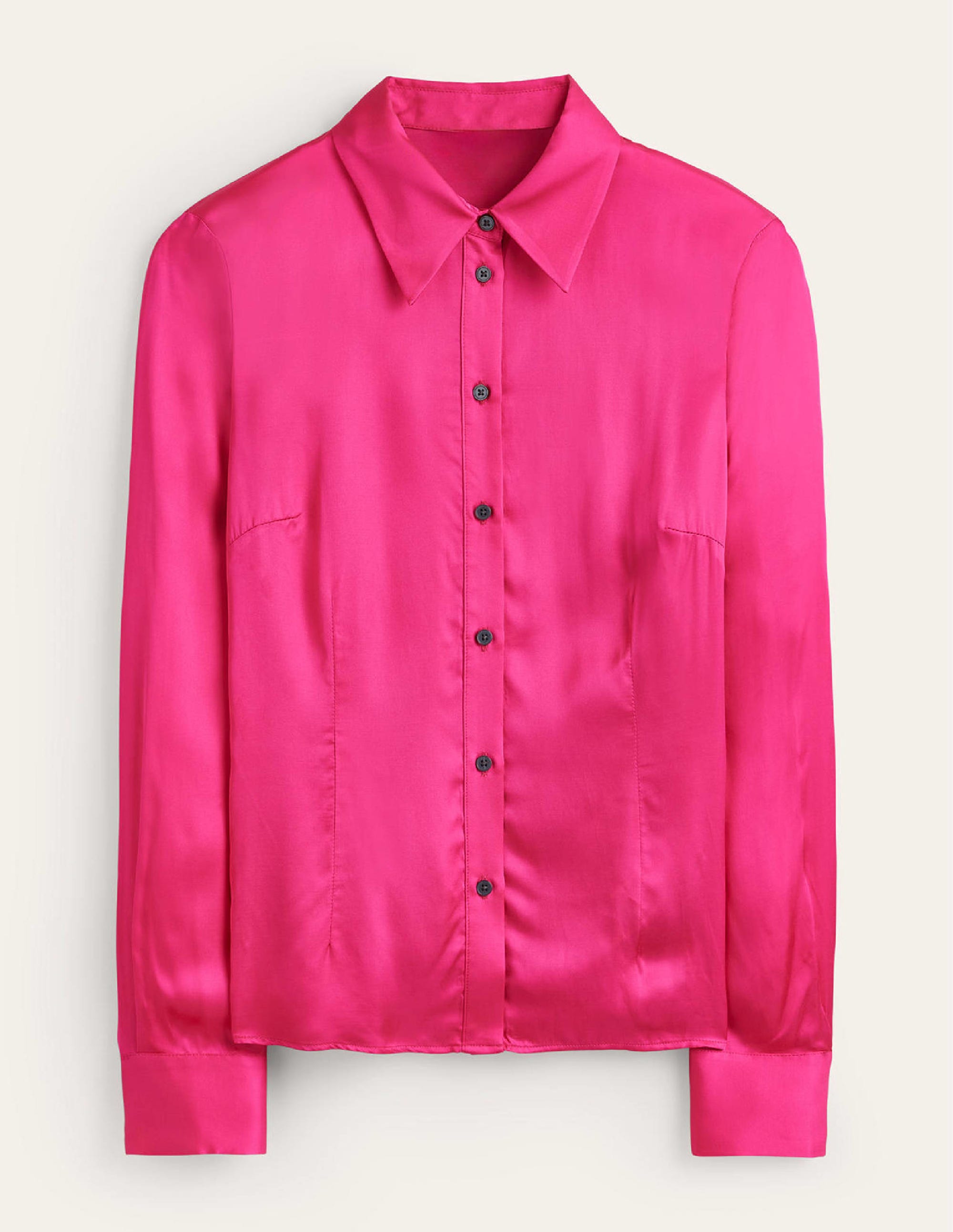 Saskia Satin Shirt-Vibrant Pink - Image 6
