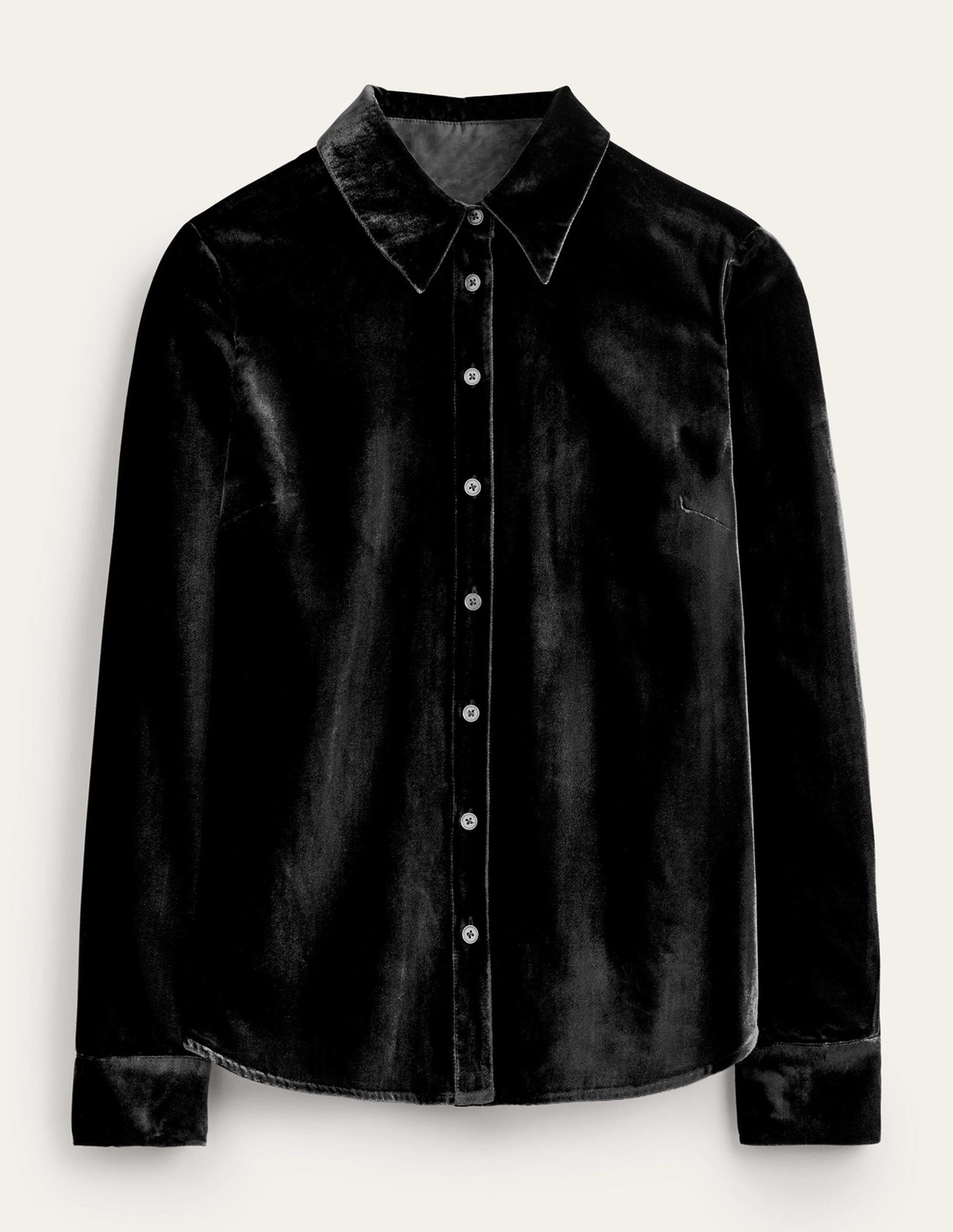 Chemise Sienna en velours-Noir - Image 5
