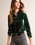 Chemise Sienna en velours-Vert Chatsworth